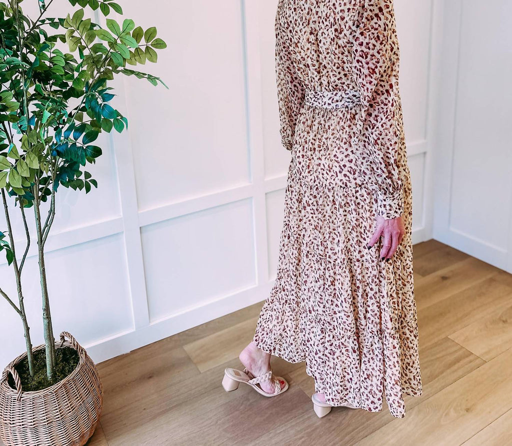 London Long Sleeve Dress In Multi Color