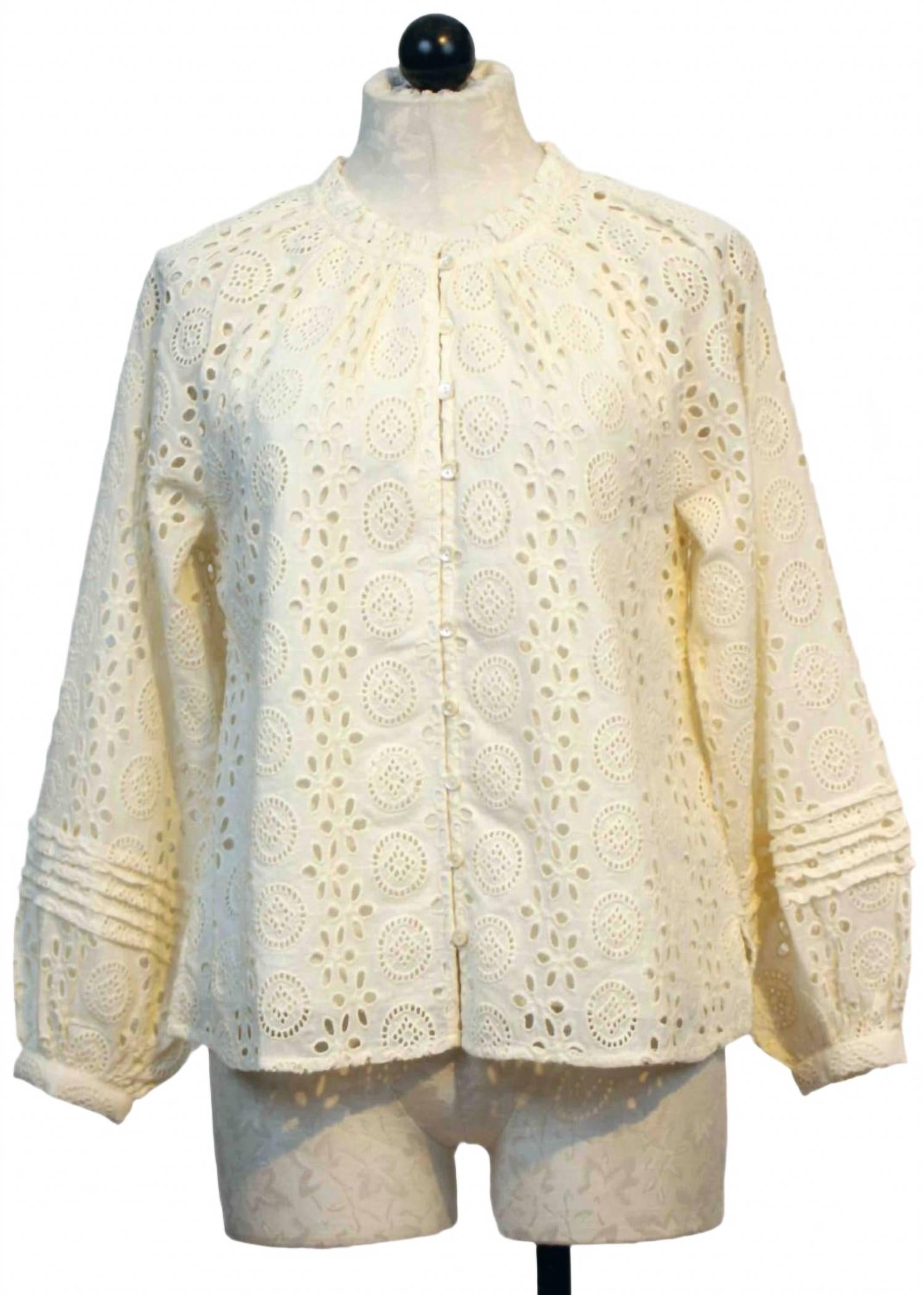 Women's Alicia Eyelet Blouse In Ivory
