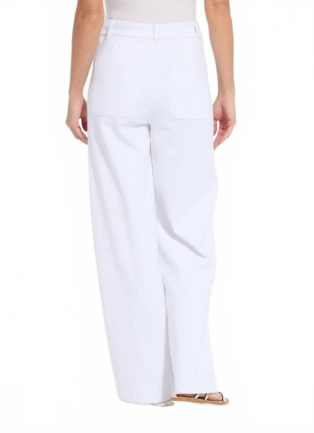 Erin Hi Waist Embroidered Denim Pant In White