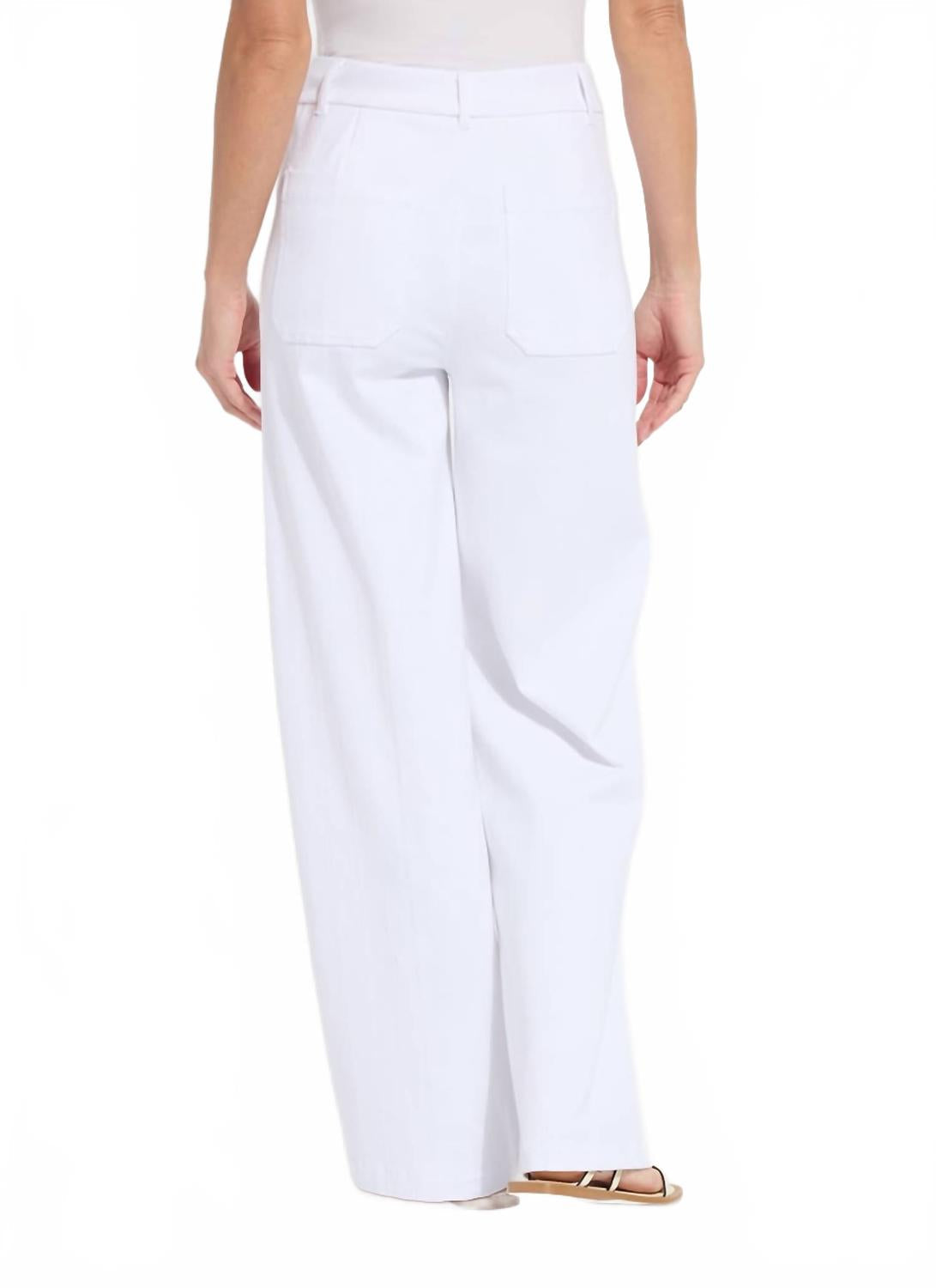 Erin Hi Waist Embroidered Denim Pant In White