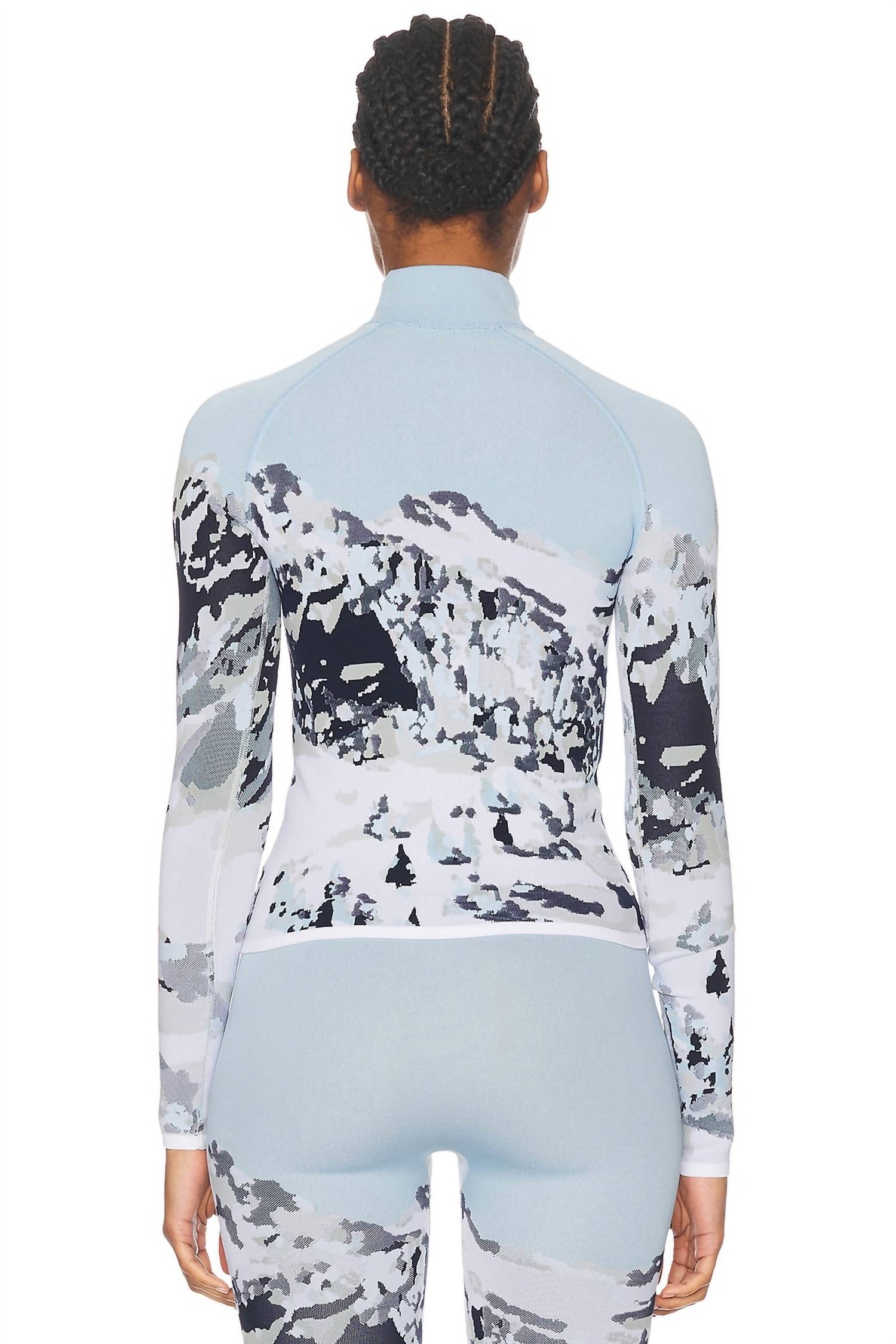 Landscape 1/4 Zip Baselayer Top In Dede Ski Print