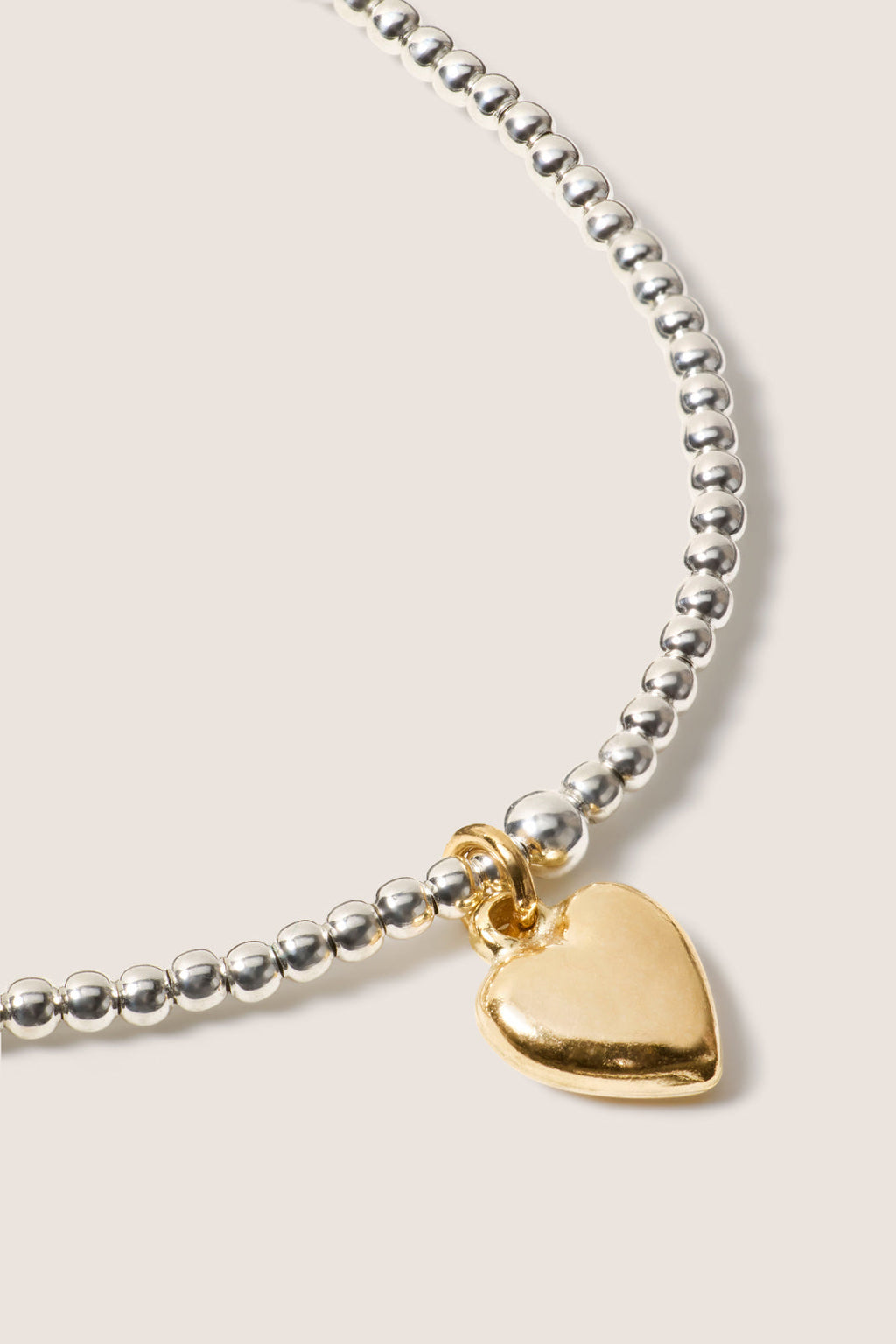 Women's Classic Mixed Metal 2mm Bracelet w. Heart