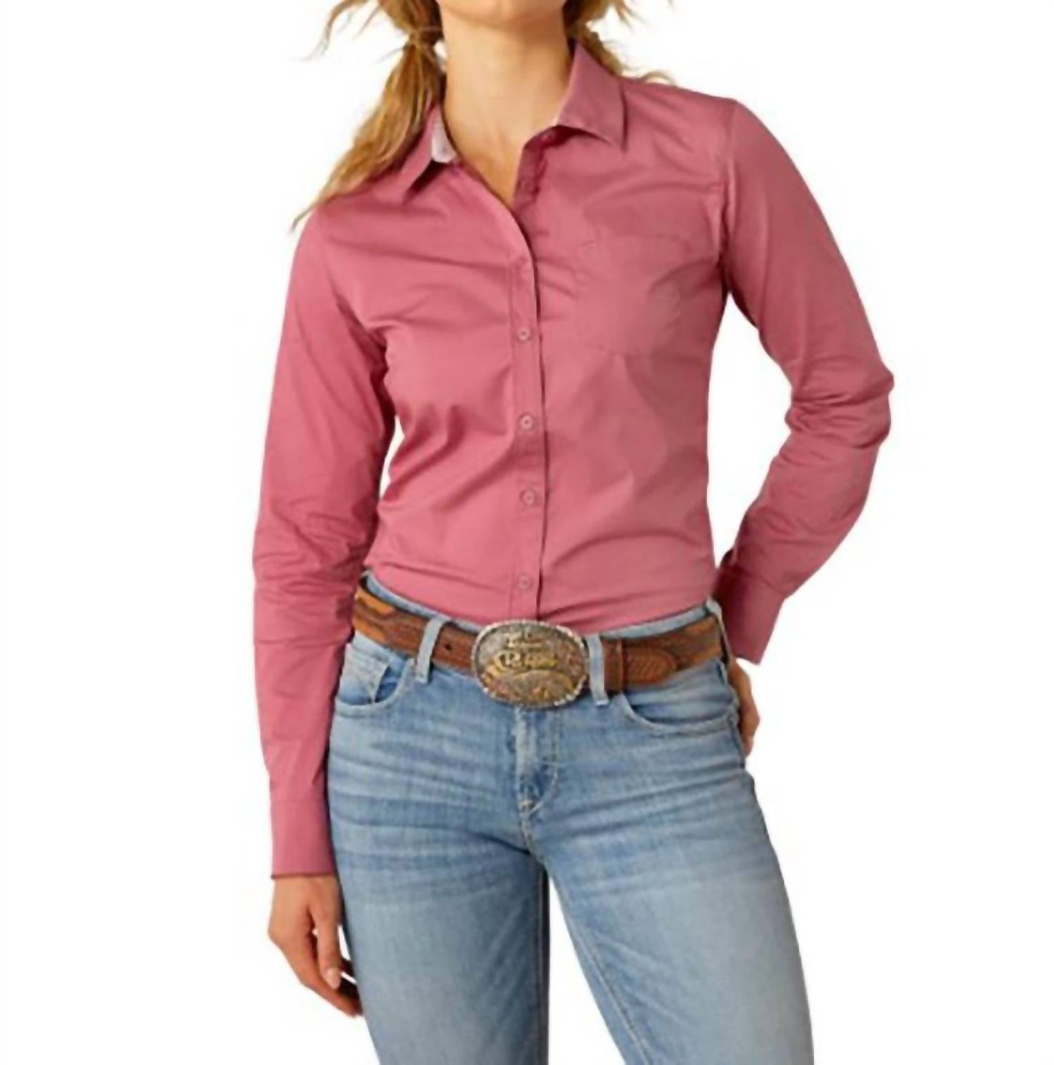 Women's Kirby Stretch Long Sleeve Shirt In Rose Wine
