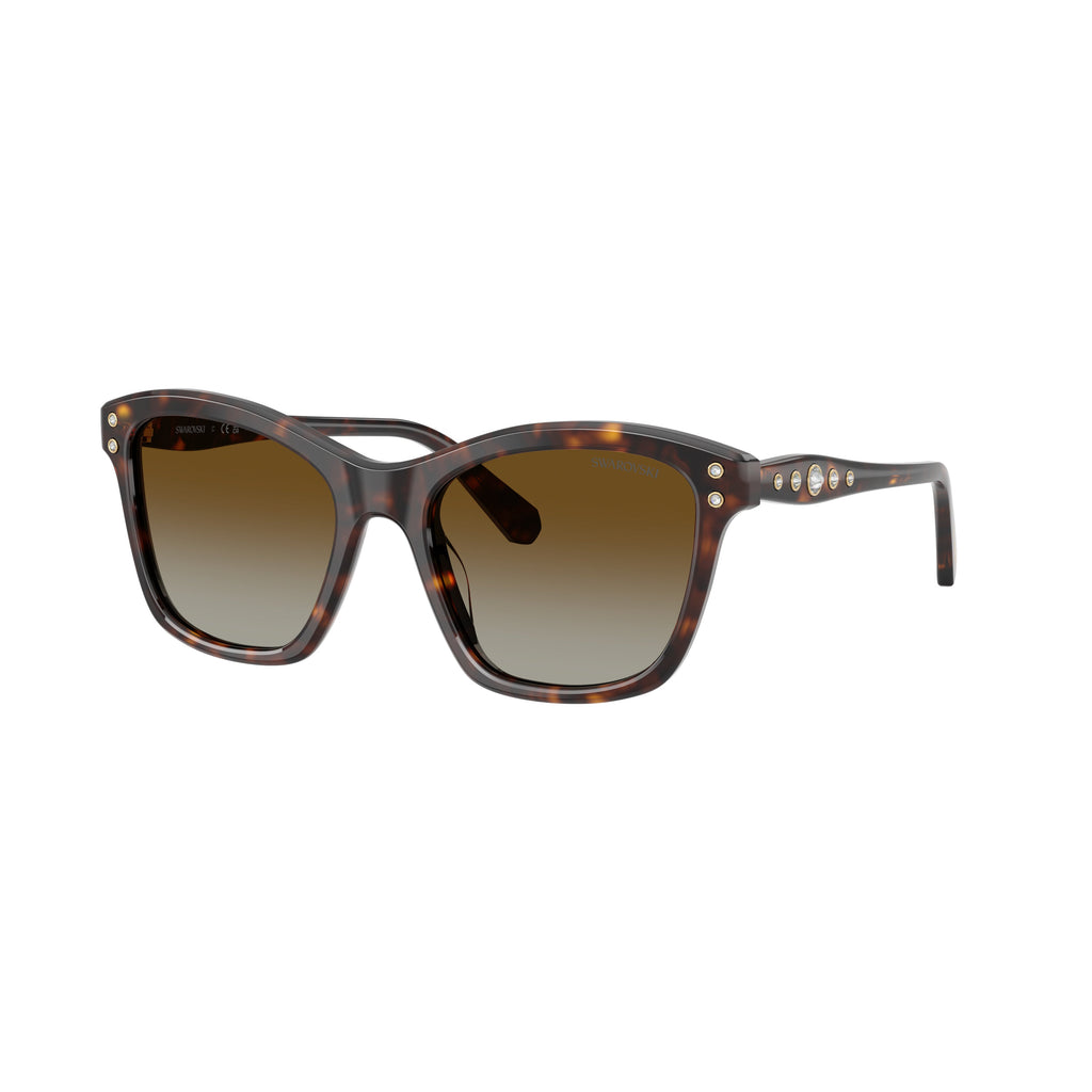 0Sk6063 Classic Tortoiseshell Acetate Sunglasses with Crystal Embellishments