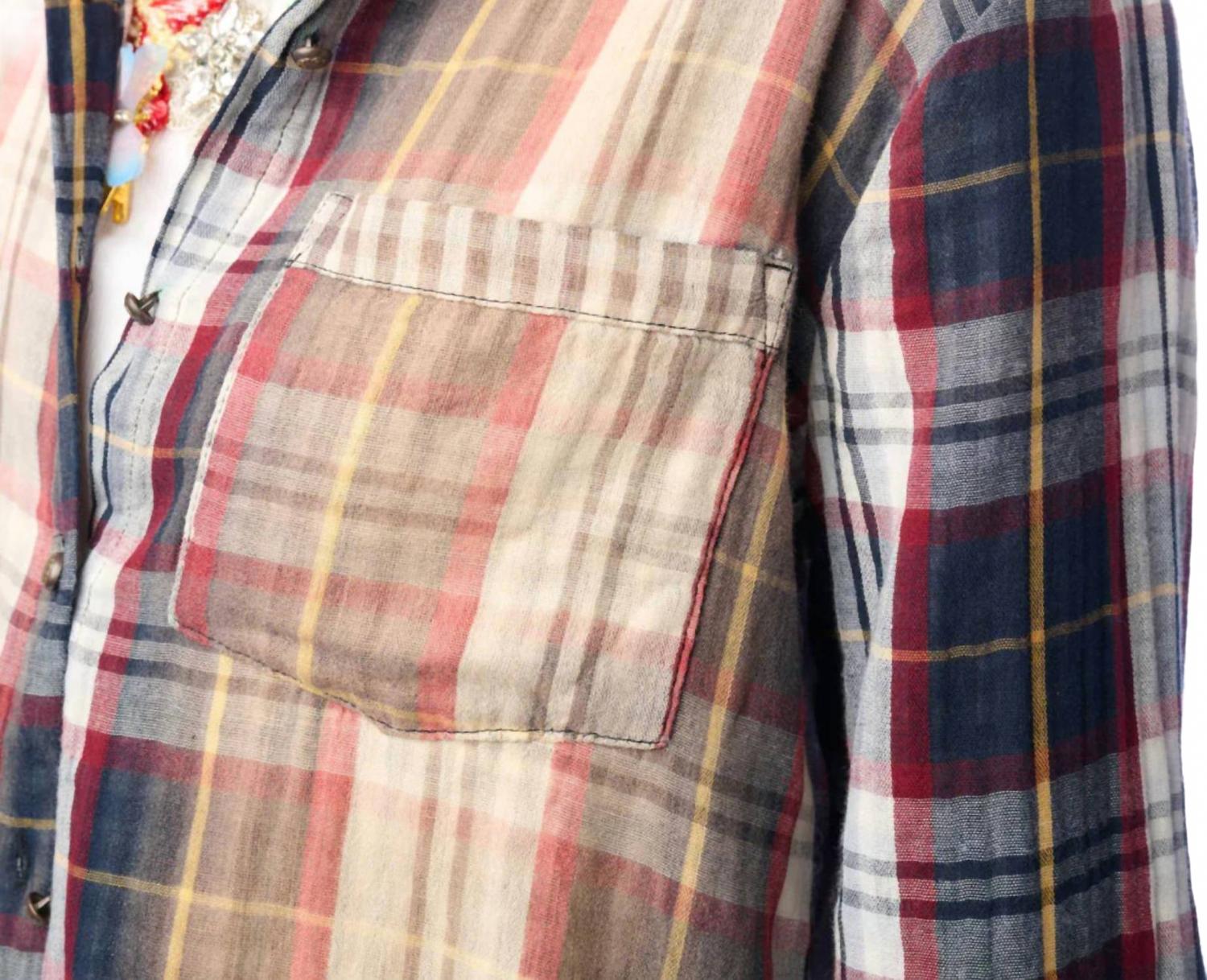 Strasburg Button-Up Shirt In Black/burgundy