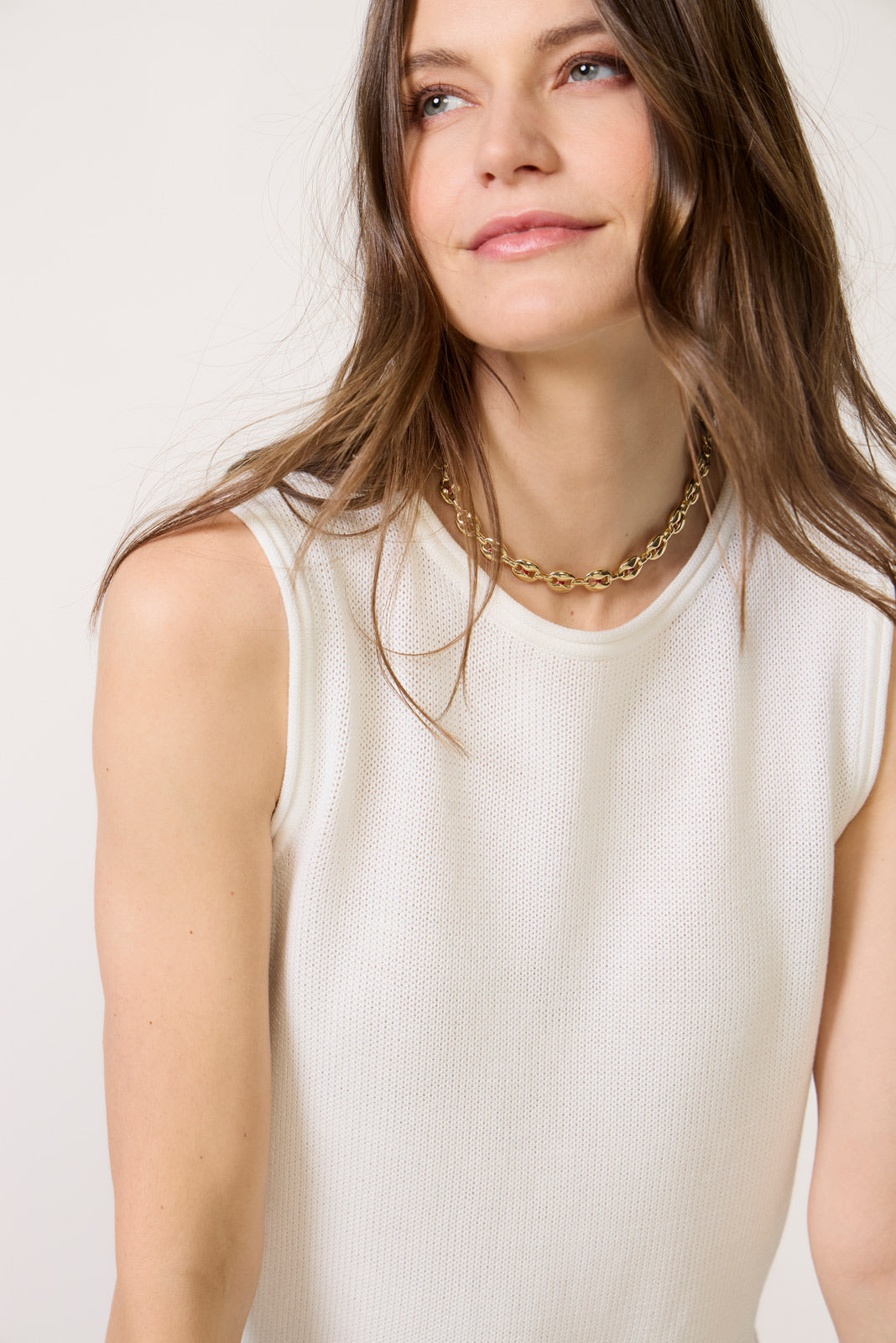 Women's Demi Sleeveless Asymmetrical Sweater Top