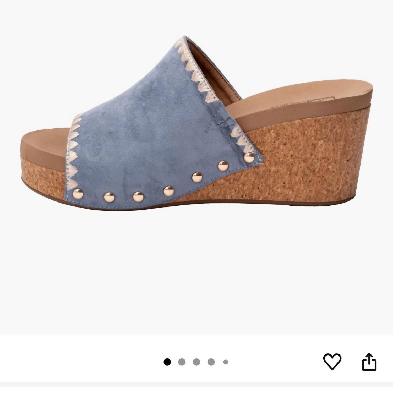 Women's Stitch N Slide Wedge Sandals In Light Blue