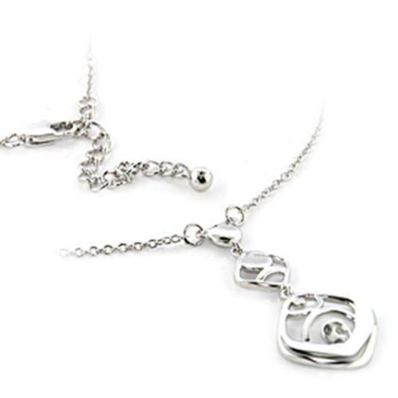 Rhodium Brass Chain Pendant with No Stone