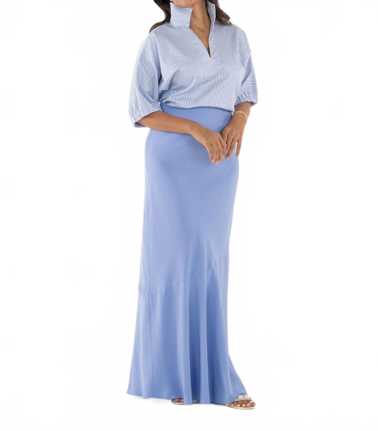 Poppy High Neck Top In Grapemist Stripe