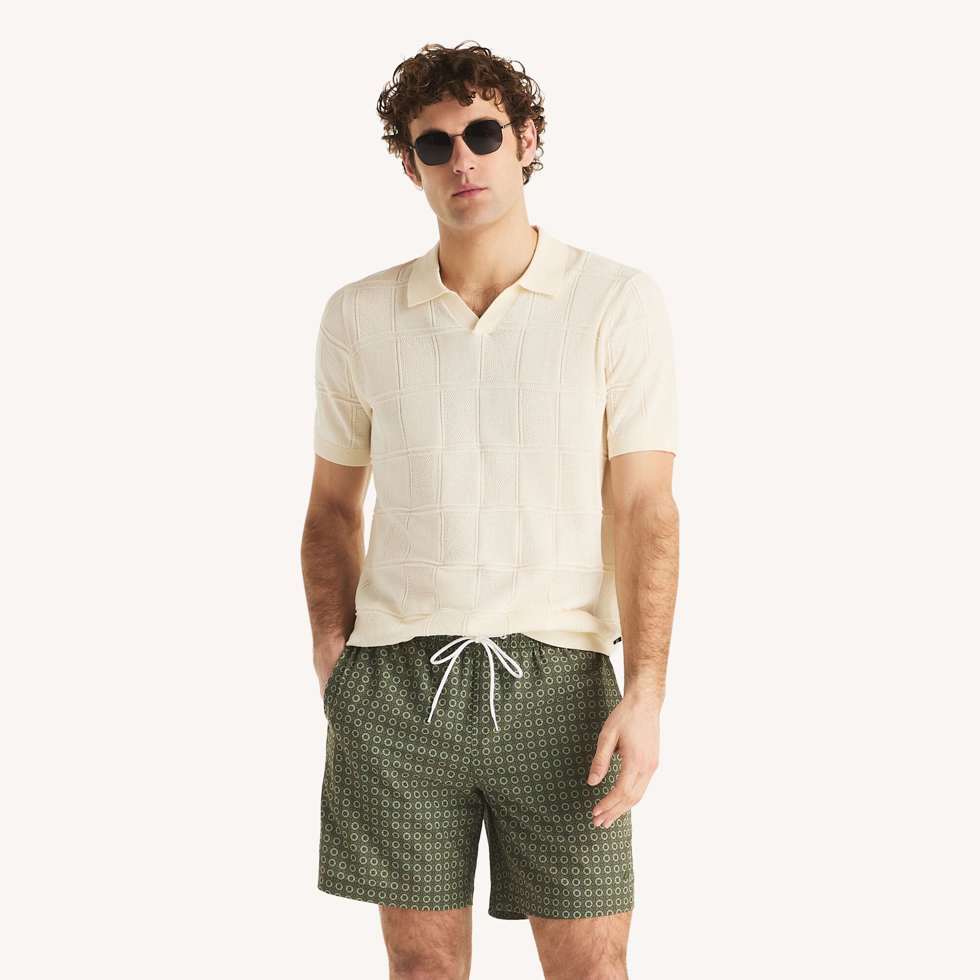 Nautica Mens 7" Printed Quick-Dry Swim