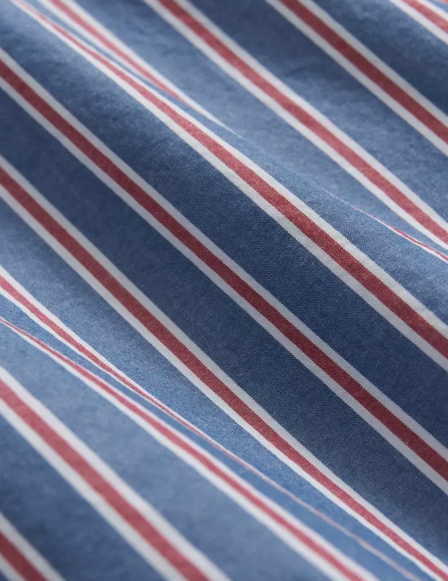 Men's Friday Poplin Stripe Shirt In Mazarine Blue