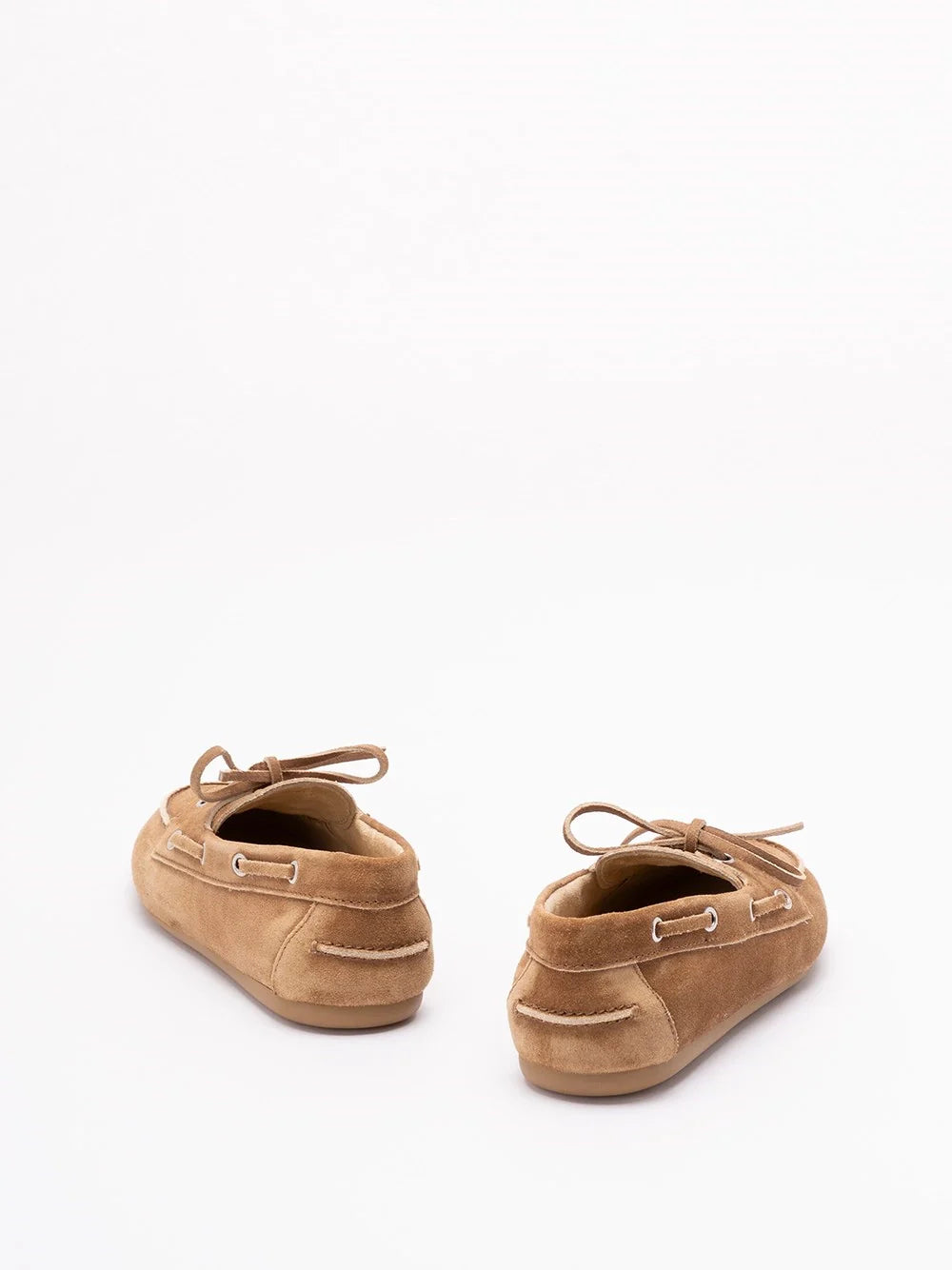 Miu Miu Women Unlined Bleached Suede Boat Shoes