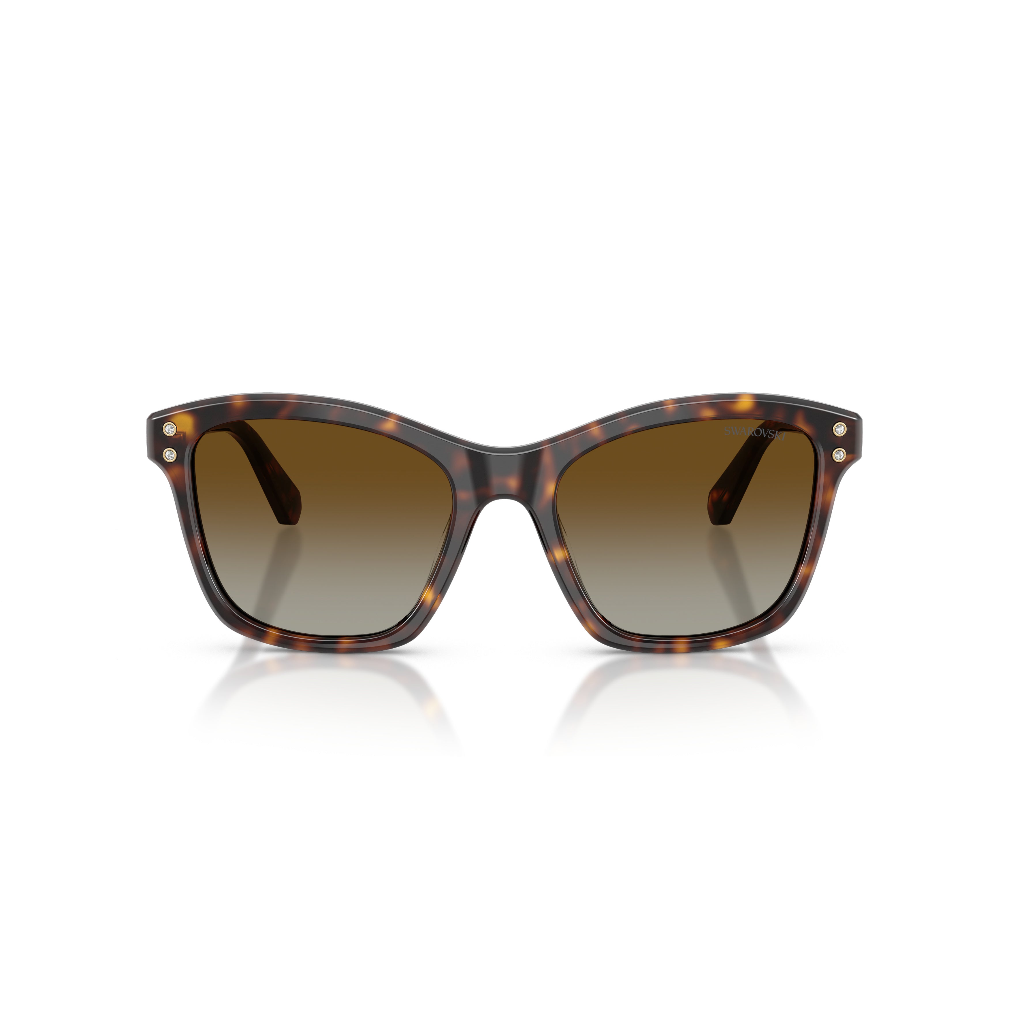 0Sk6063 Classic Tortoiseshell Acetate Sunglasses with Crystal Embellishments