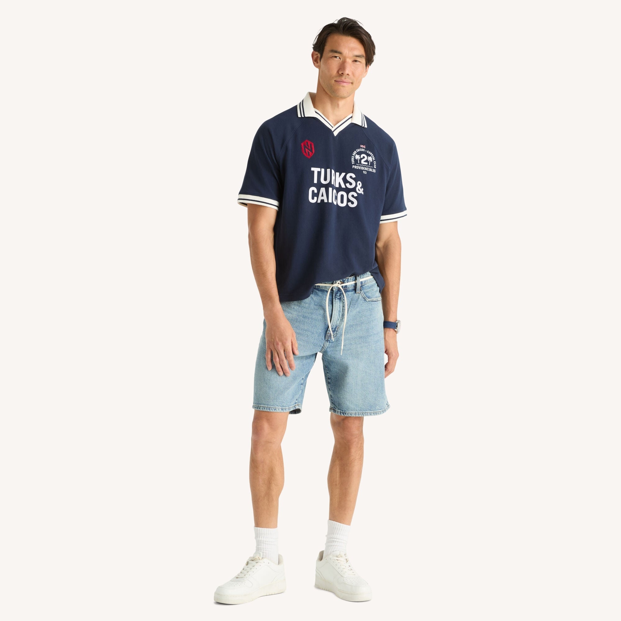 Nautica Mens Johnny Collar Polo