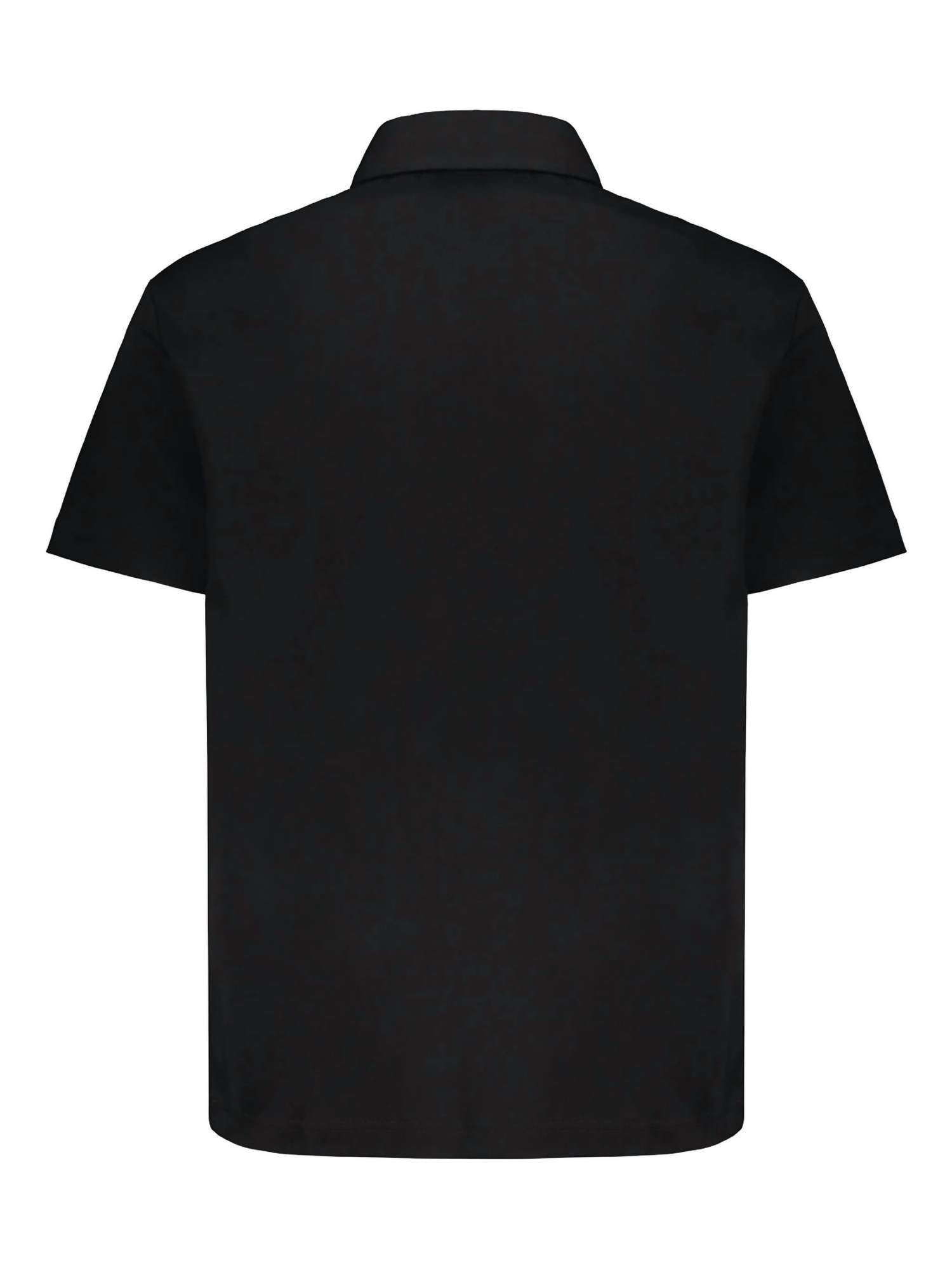 Men's Short Sleeve Cotton Polo Shirt In Black