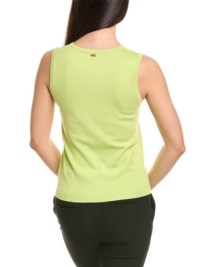 St. John Solid Jersey Knit V- Neck Shell