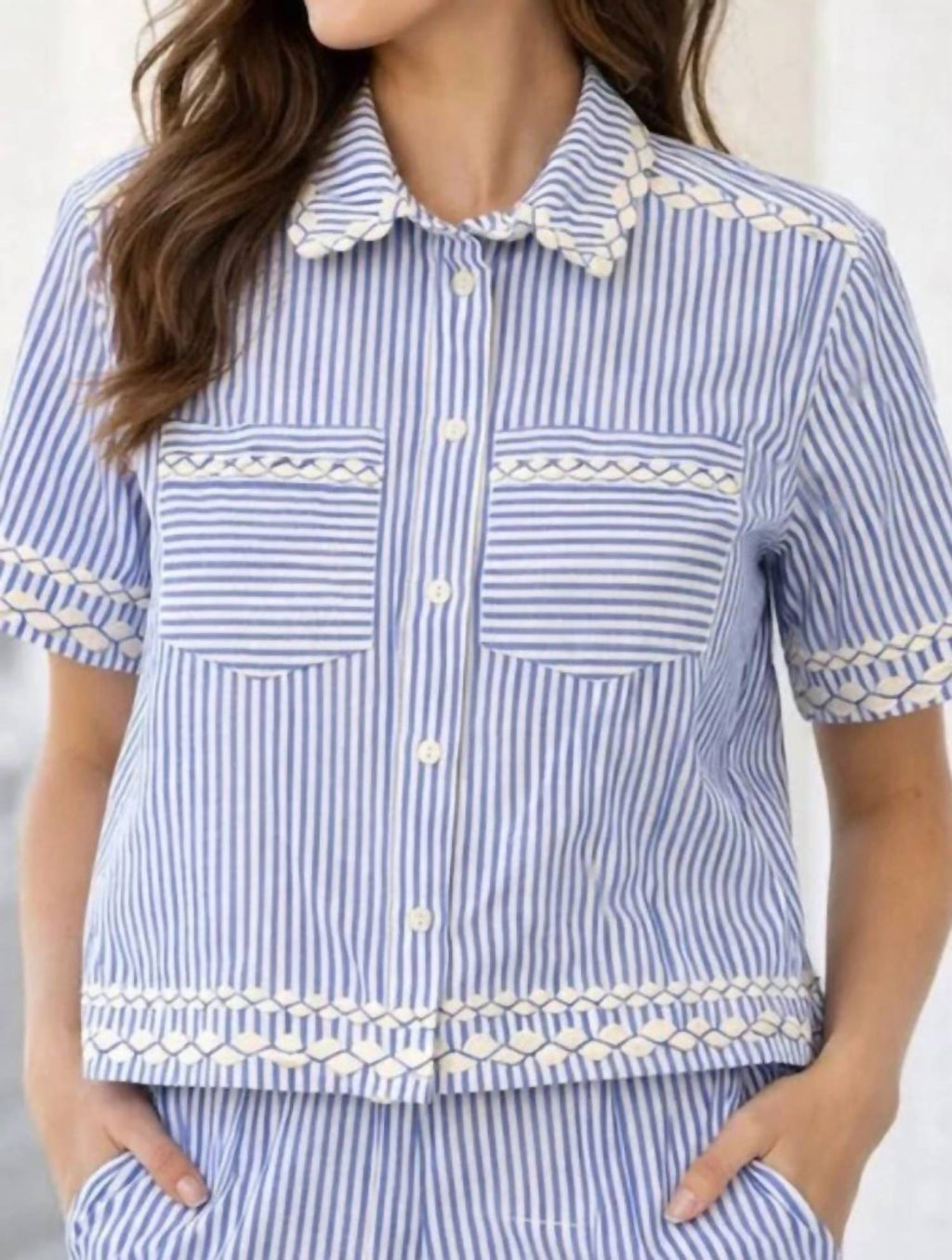 Riley Parker Top In Sconset Blue