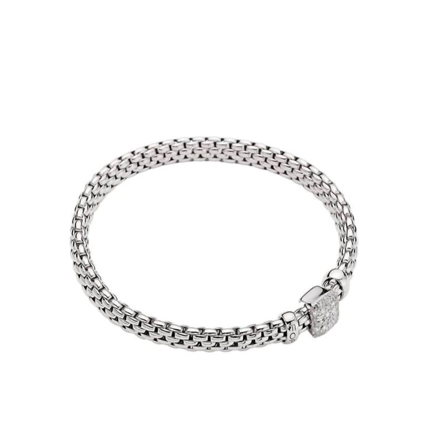 Women's Vendome Square Rondel Stretchy Bracelet In White Gold