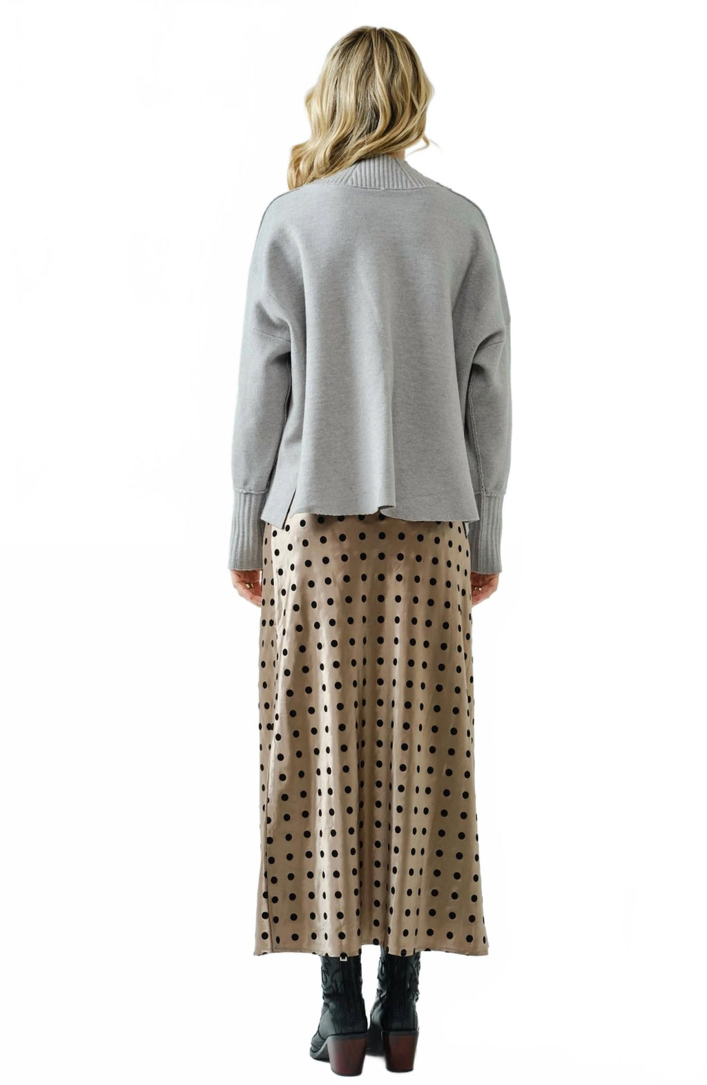 Dotty Midi Skirt In Espresso