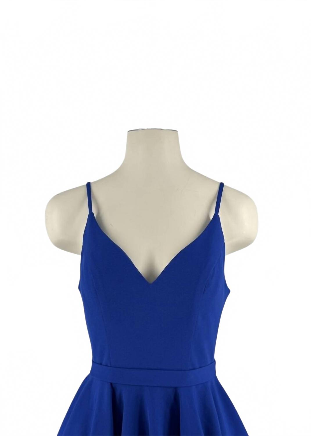 Ieena Backless A-Line Flare Mini Dress In Royal