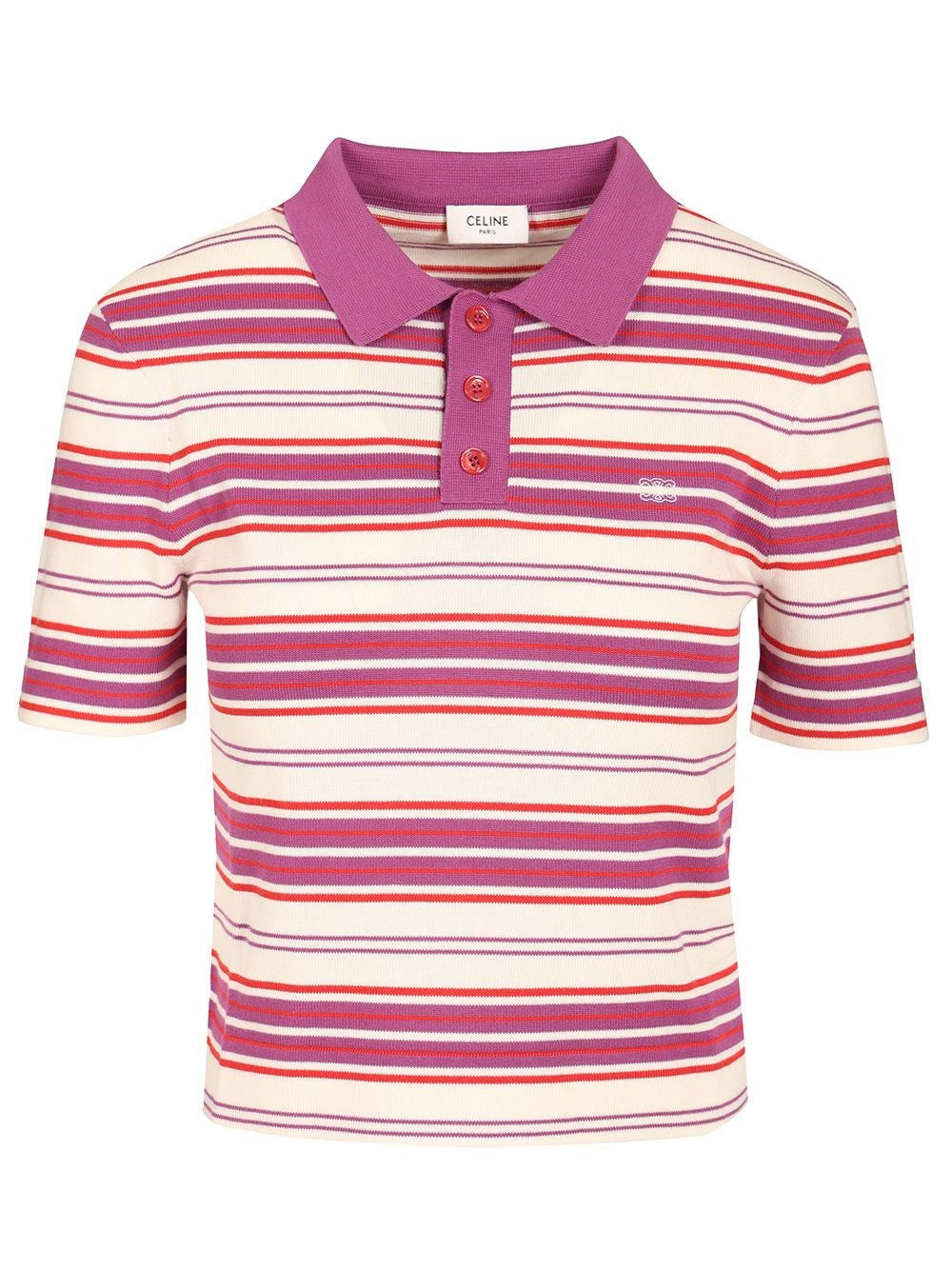 Celine Women Knitted Cotton Polo Shirt