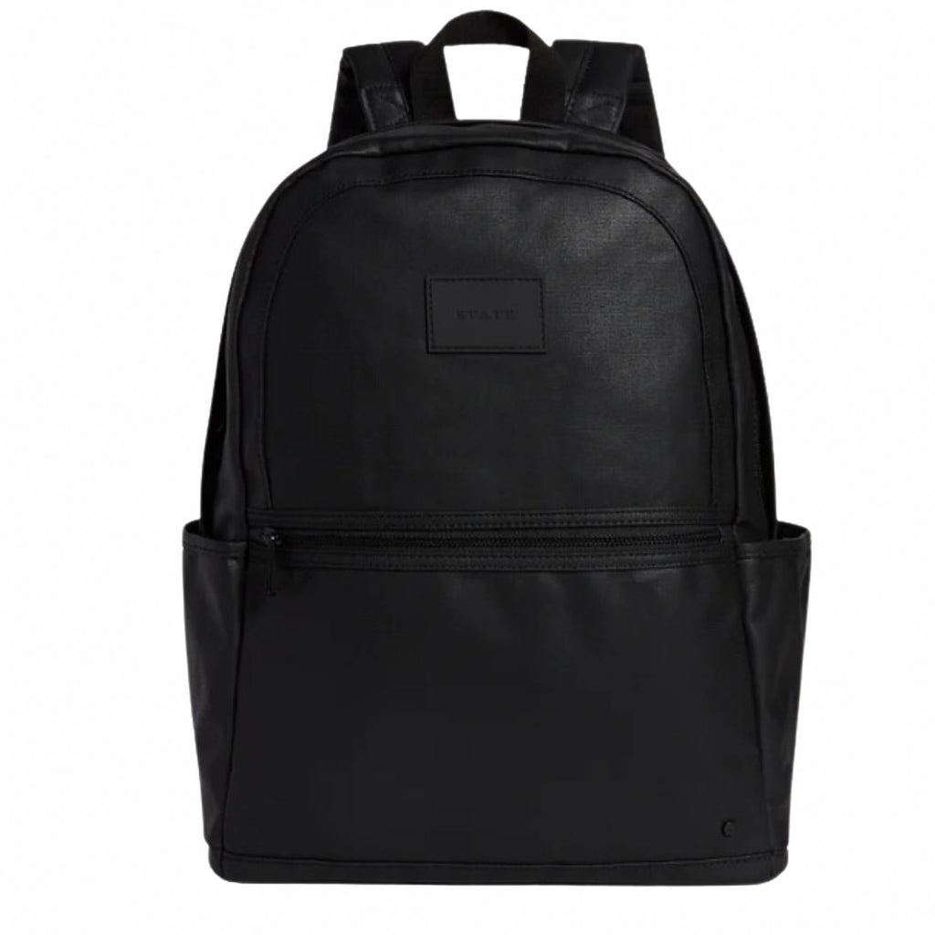 Women's Kane Double Pocket Large Backpack In Black Coated Canvas