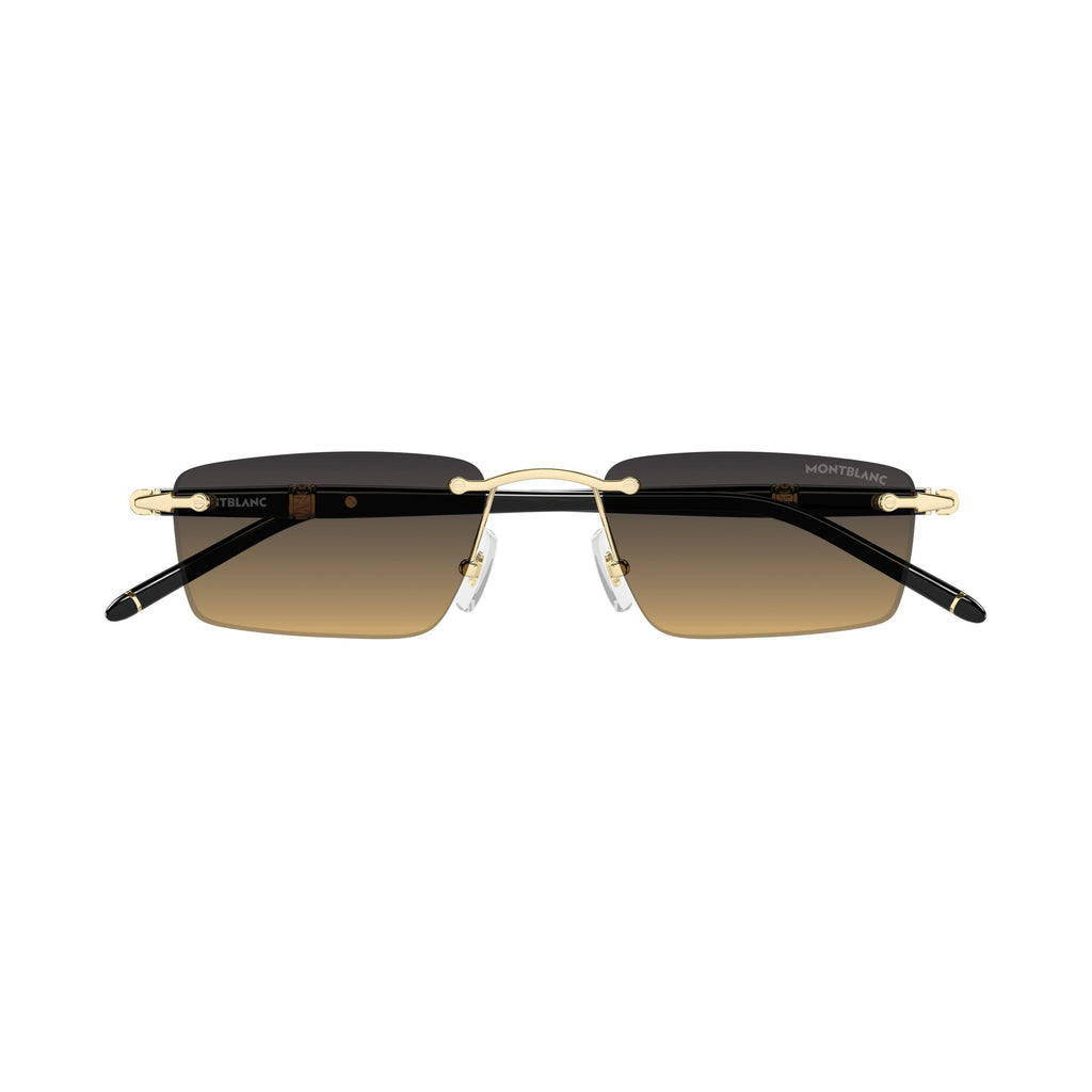 Rimless Sunglasses With Gradient Lenses And Gold Accents