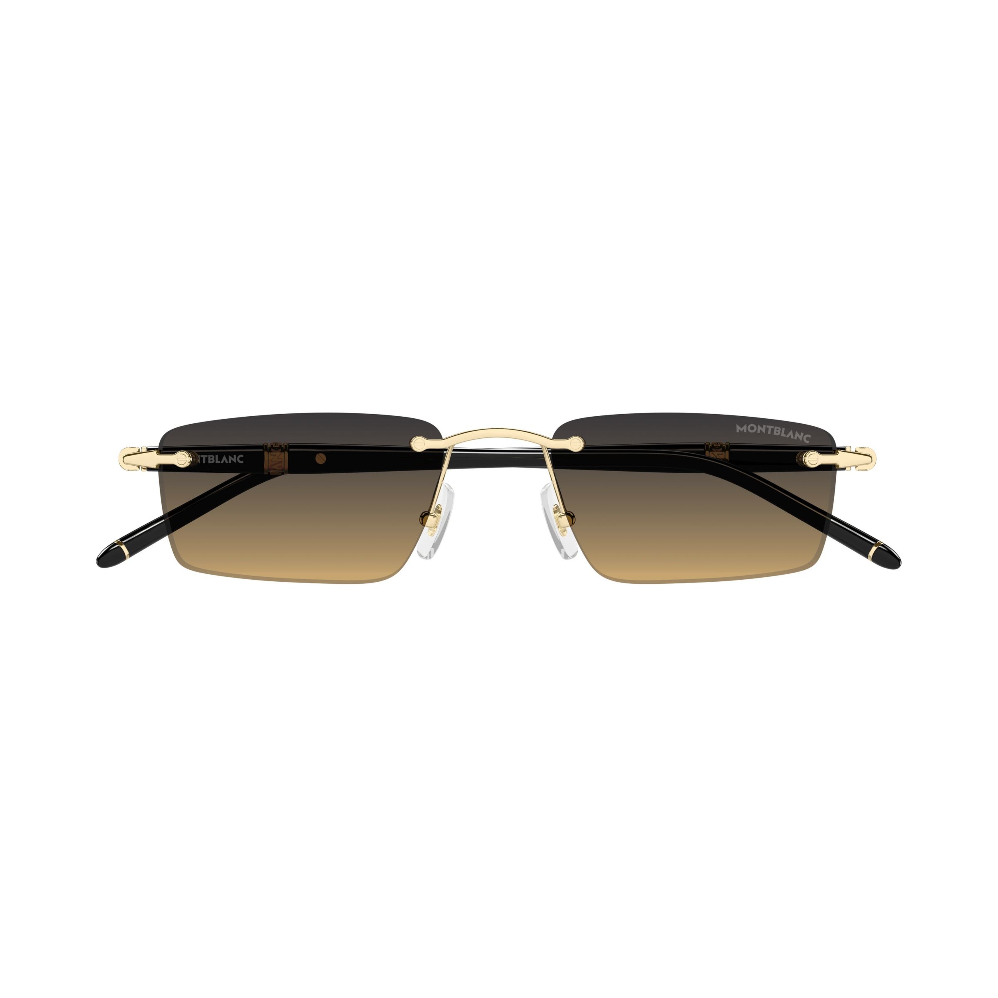 Rimless Sunglasses With Gradient Lenses And Gold Accents