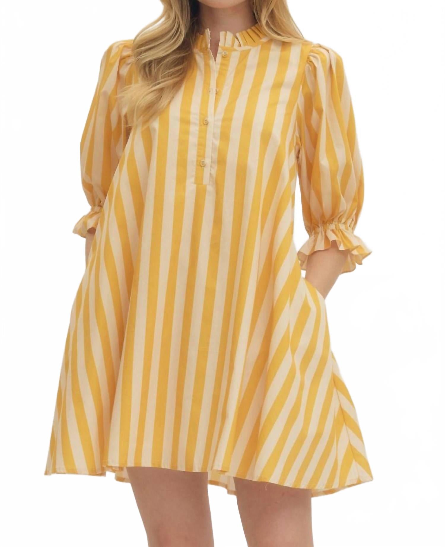 Free To Be Fab Dress In Yellow