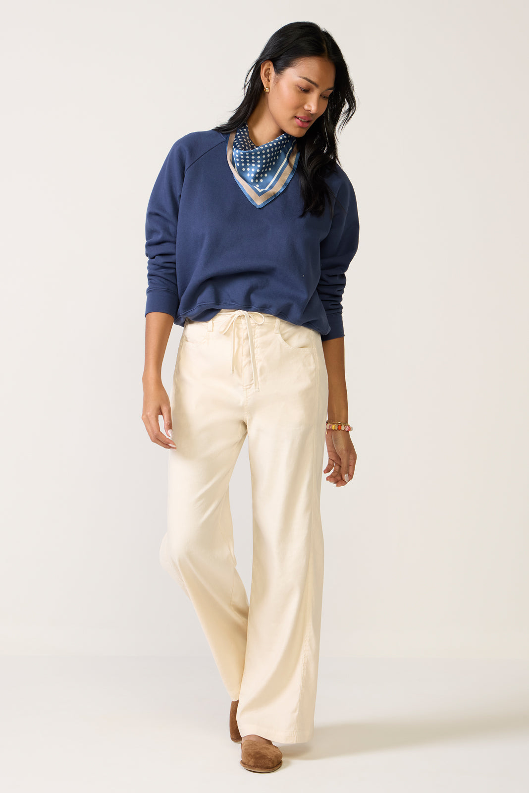 Women's Joelle Stretch Linen Trouser with Tie Waist Pants
