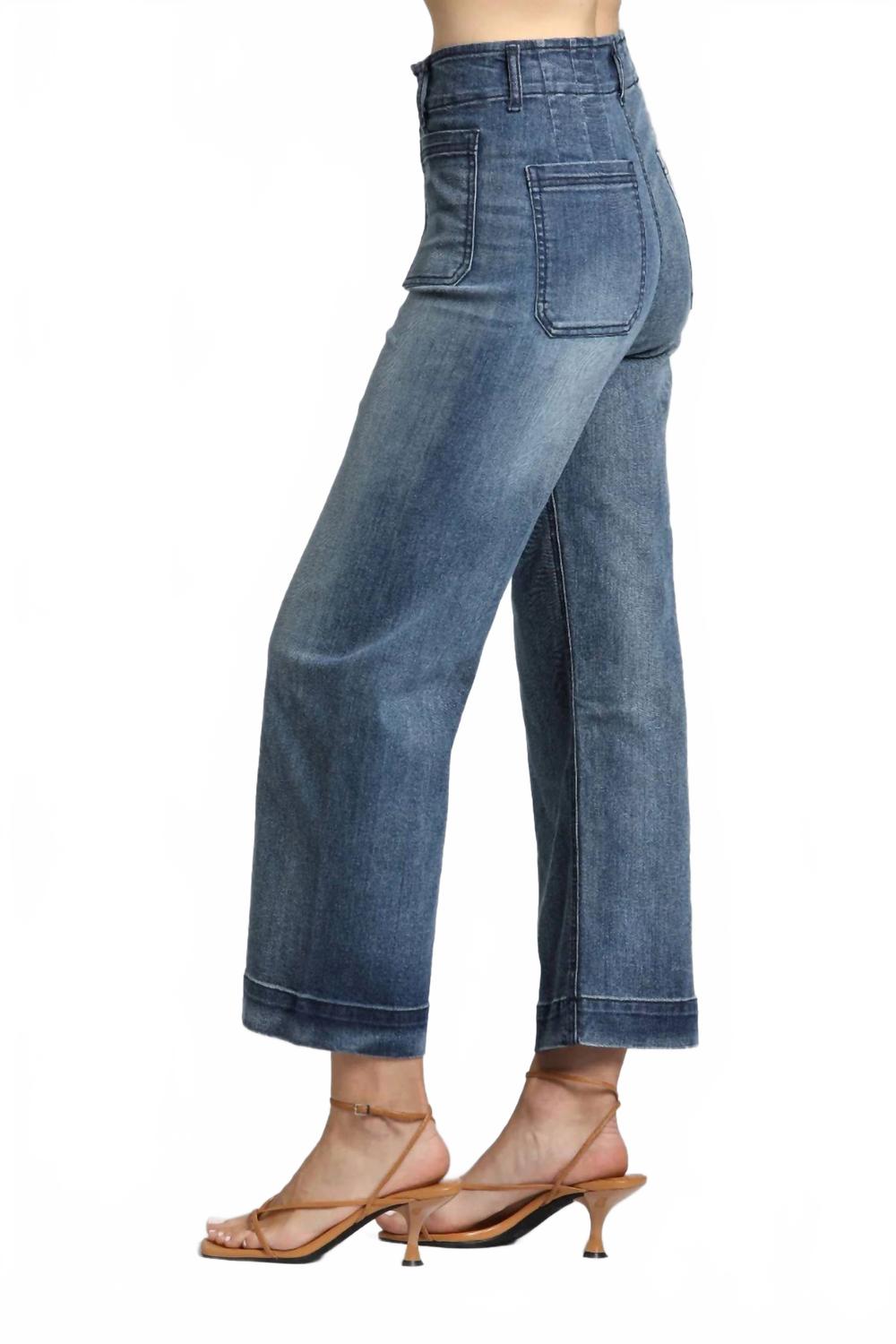 Just In Time Cropped Wide Leg Pants In Indigo