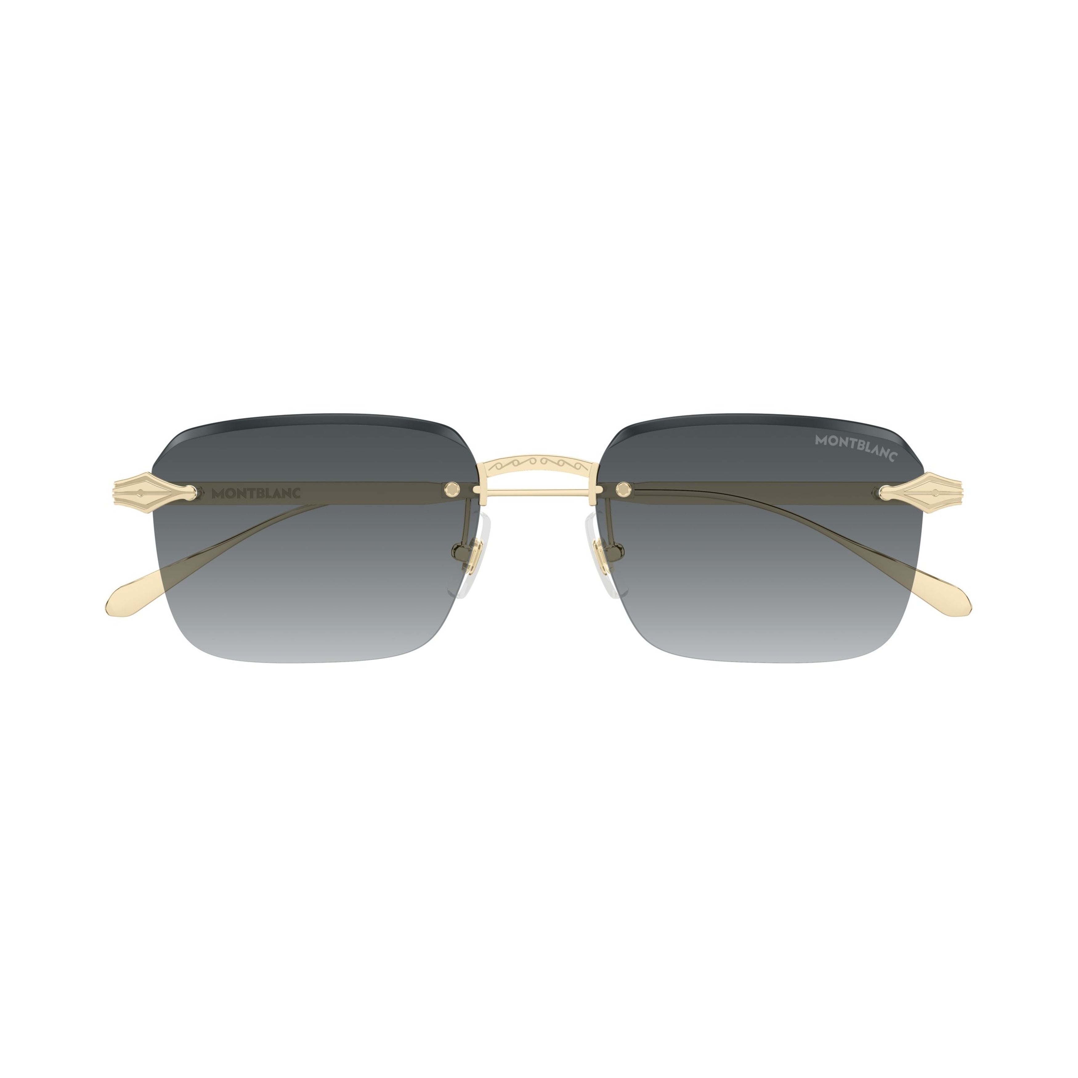 Rimless Square Sunglasses With Gold-Toned Metal Accents