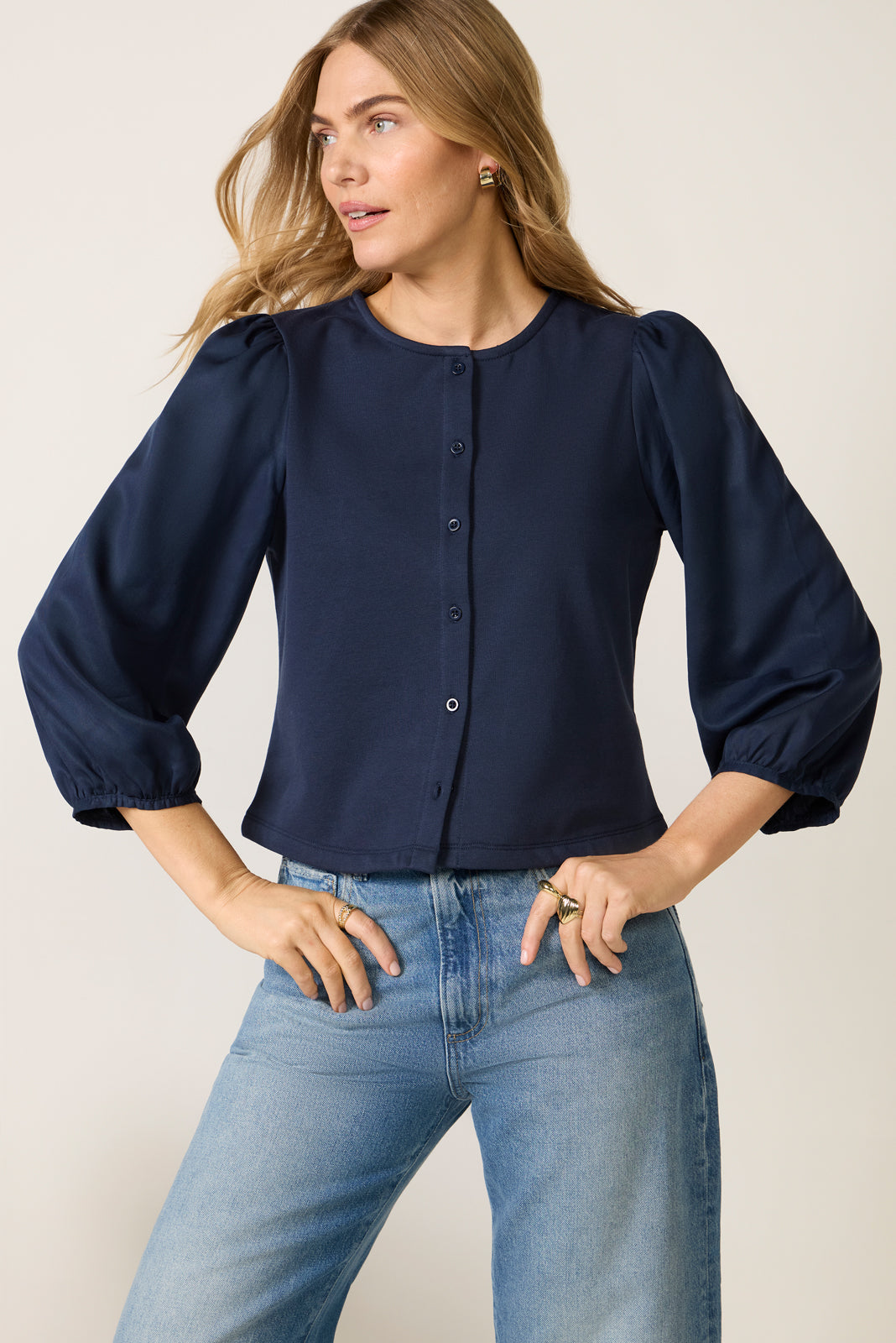 Women's Caelyn Mixed Media Top