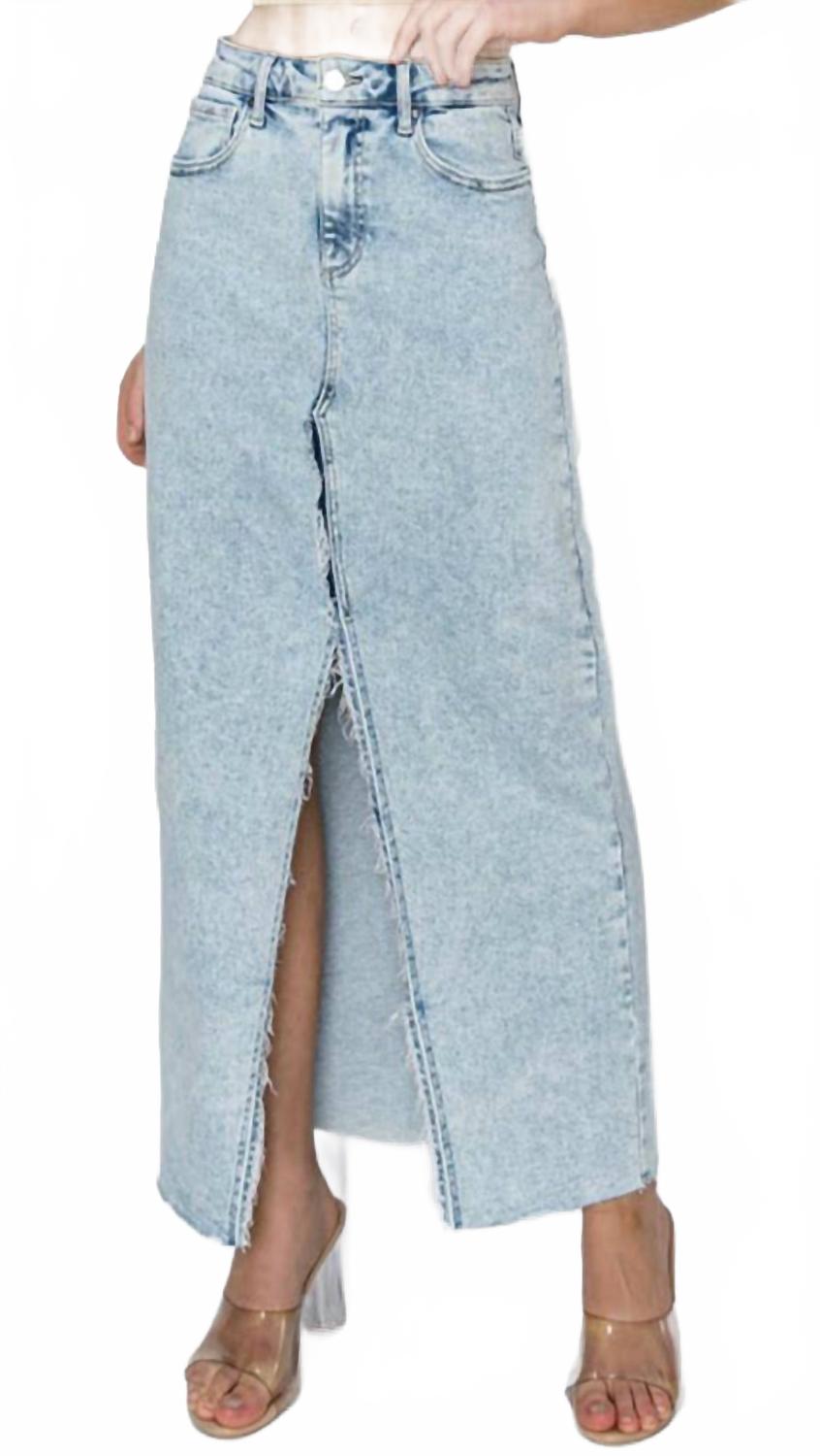 Women's High Rise Crossover Pencil Skirt In Light Wash