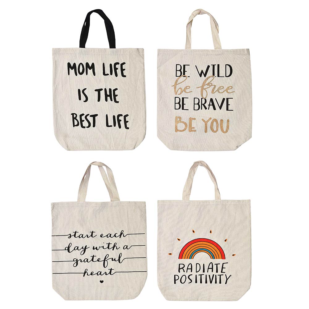 BE WILD BE FREE Message Print Shoulder Tote Bag