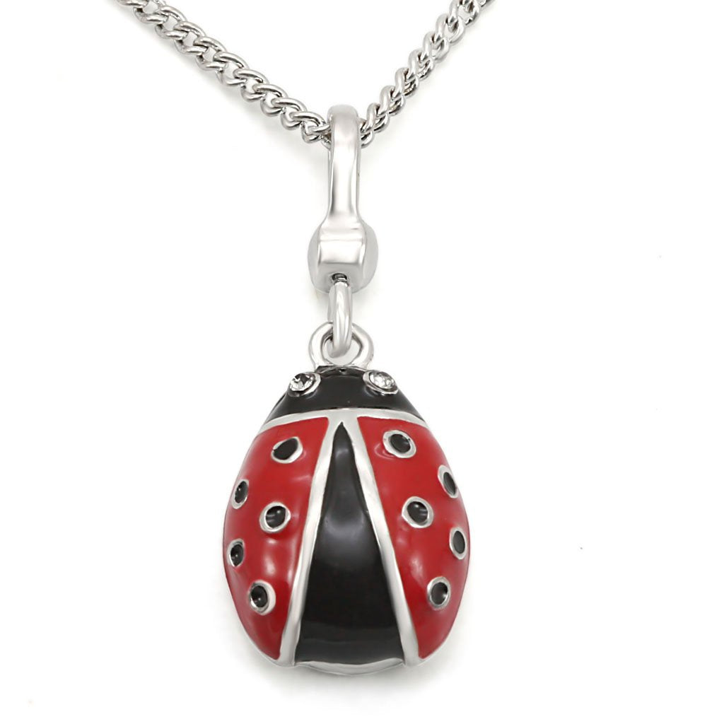 Silver 925 Sterling Silver Chain Pendant with Top Grade Crystal in Black Diamond