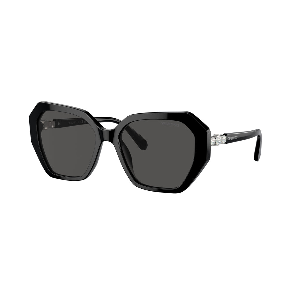 0Sk6017 Oversized Geometric Sunglasses with Crystal Accents