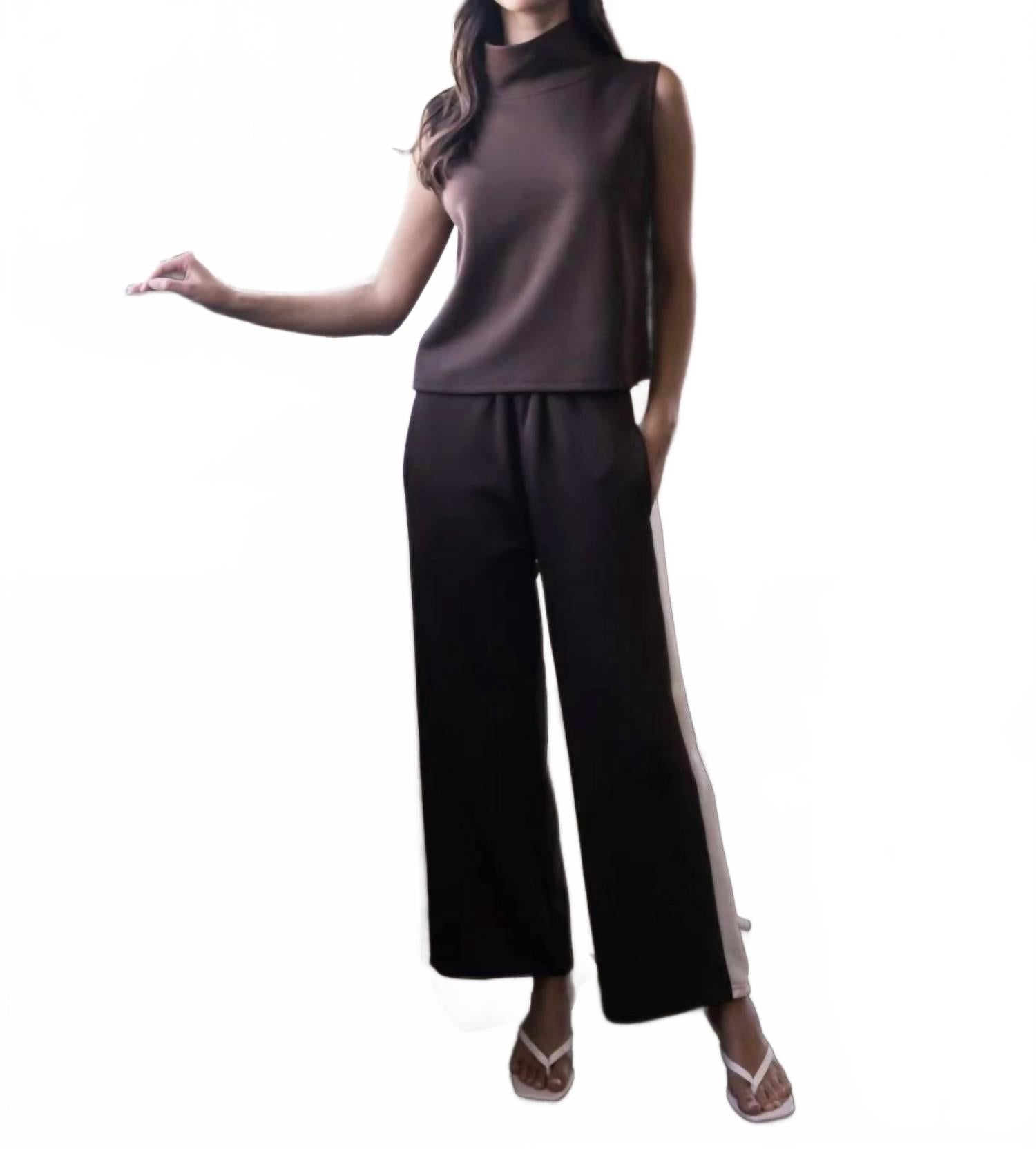 Butter Modal Sleeveless Pant Set In Port