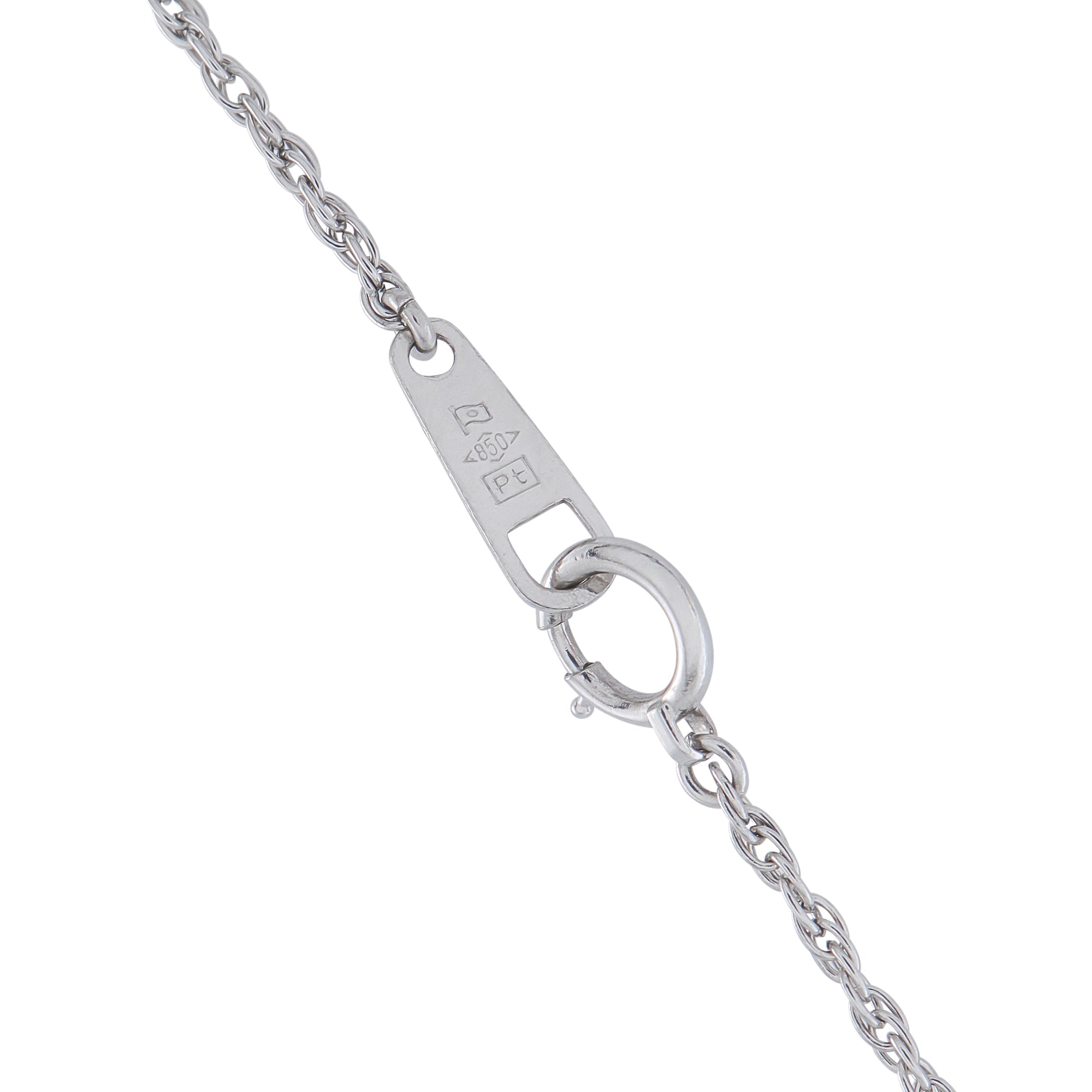 LB Exclusive Platinum 0.14ct Diamond and Sapphire Pendant Necklace MF02-041426