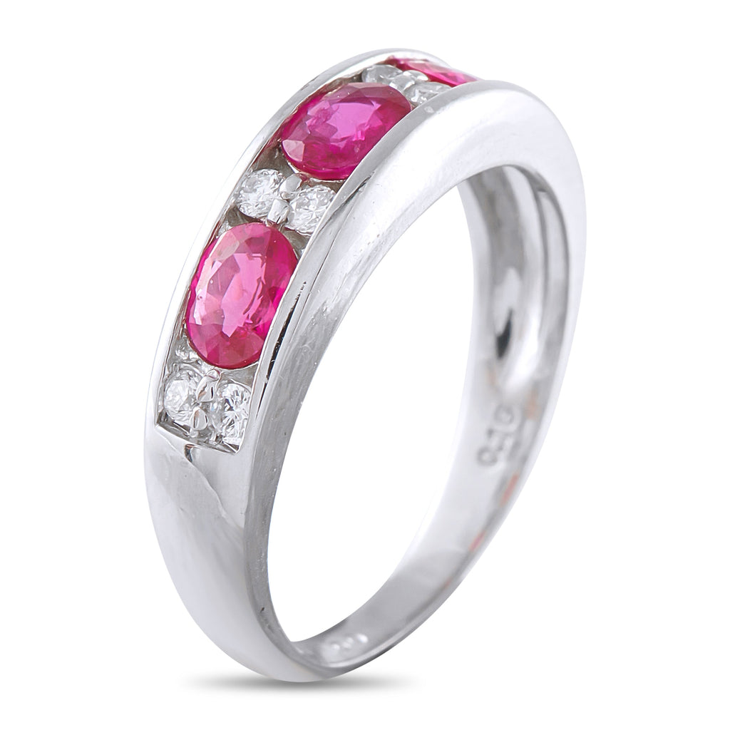 LB Exclusive Platinum 0.16ct Diamond and Sapphire Ring MF29-041426