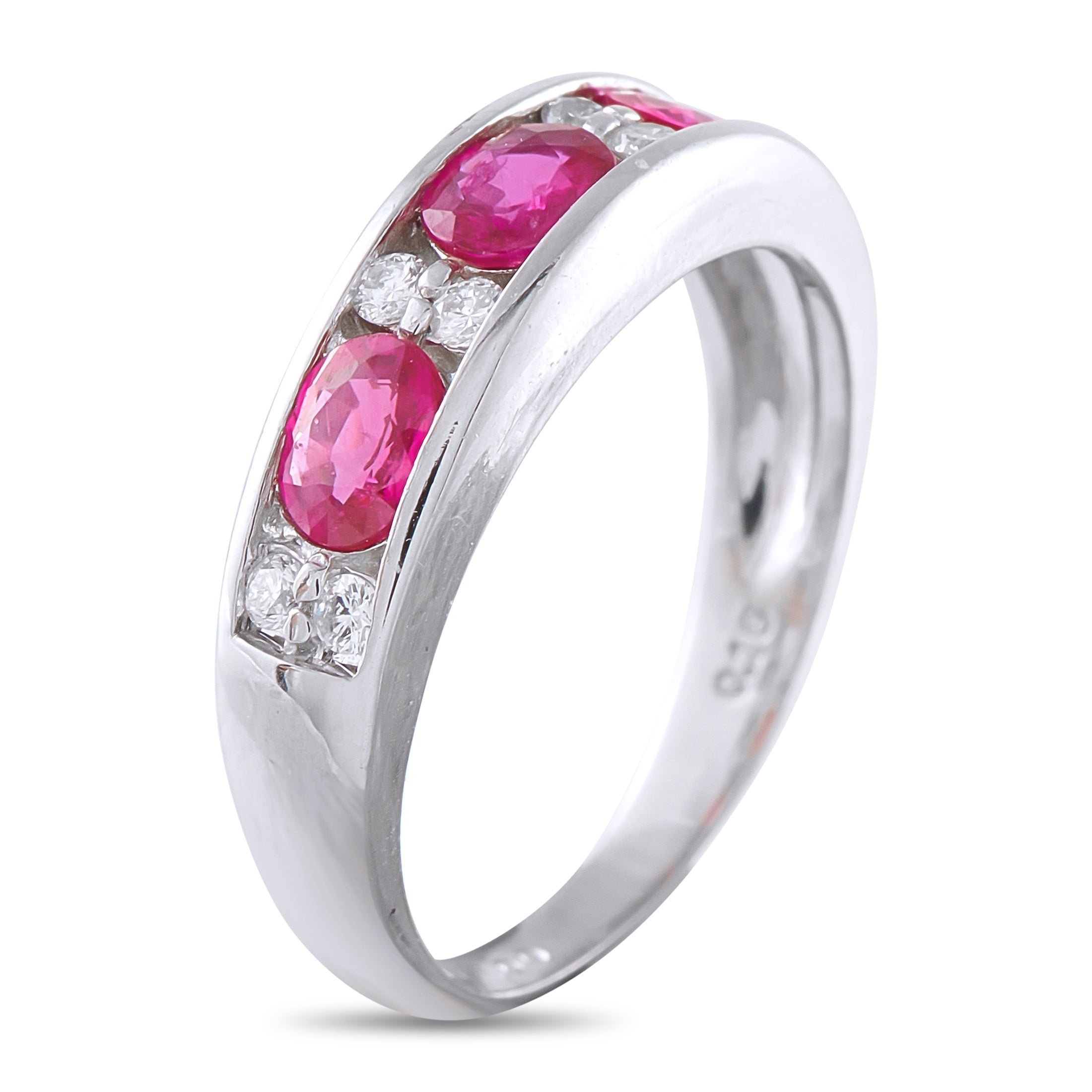 LB Exclusive Platinum 0.16ct Diamond and Sapphire Ring MF29-041426