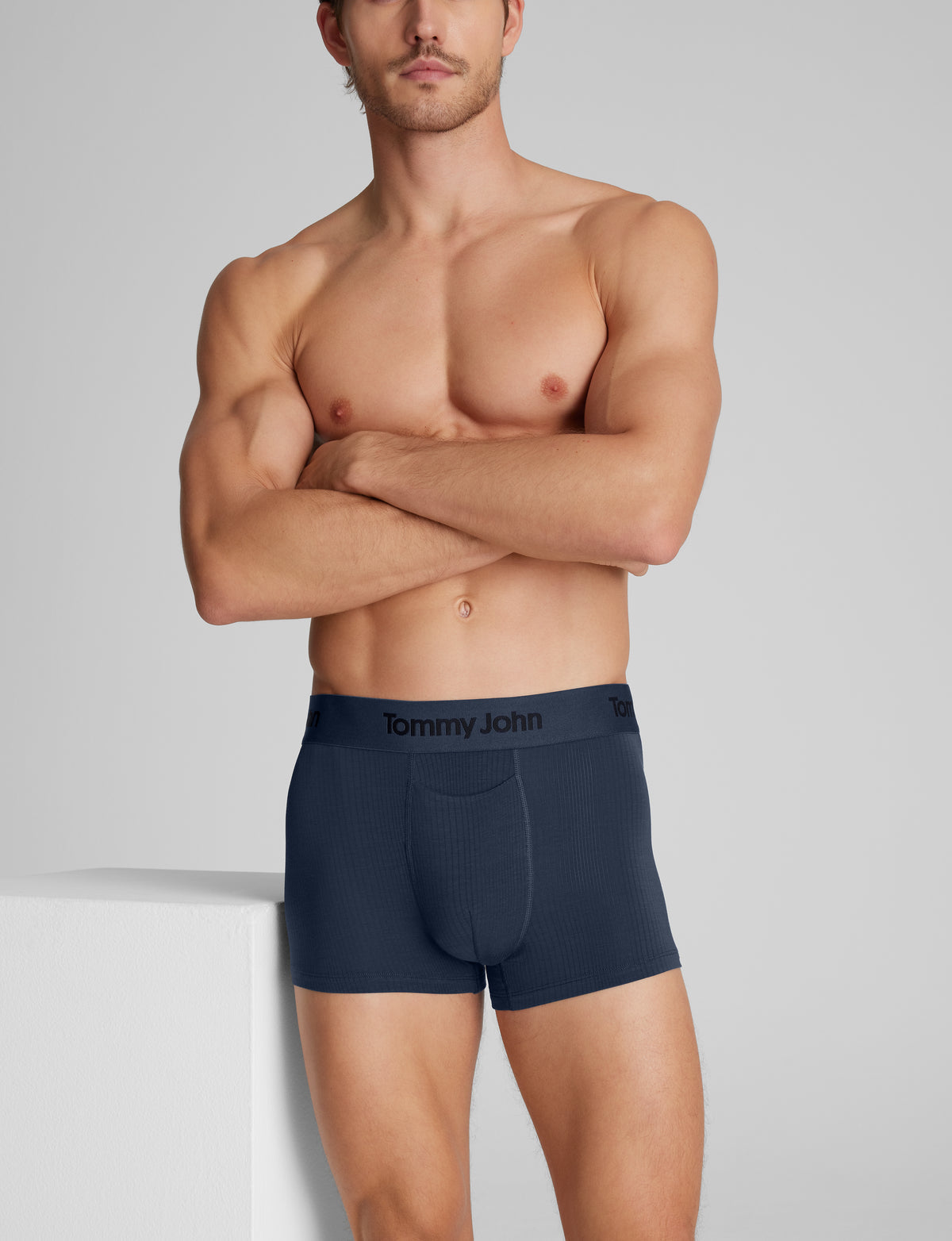 Men's Second Skin Luxe Rib Square Cut 2" Boxer Brief