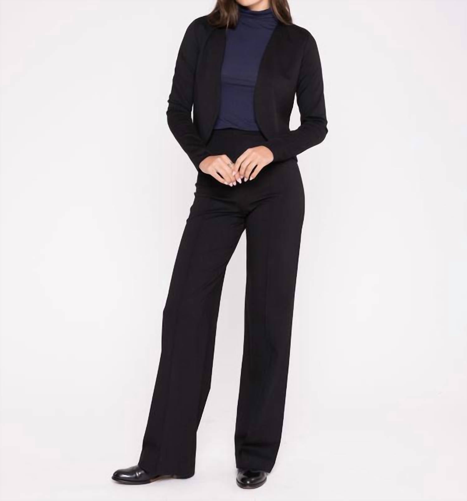 Ponte Knit Bolero Top In Black