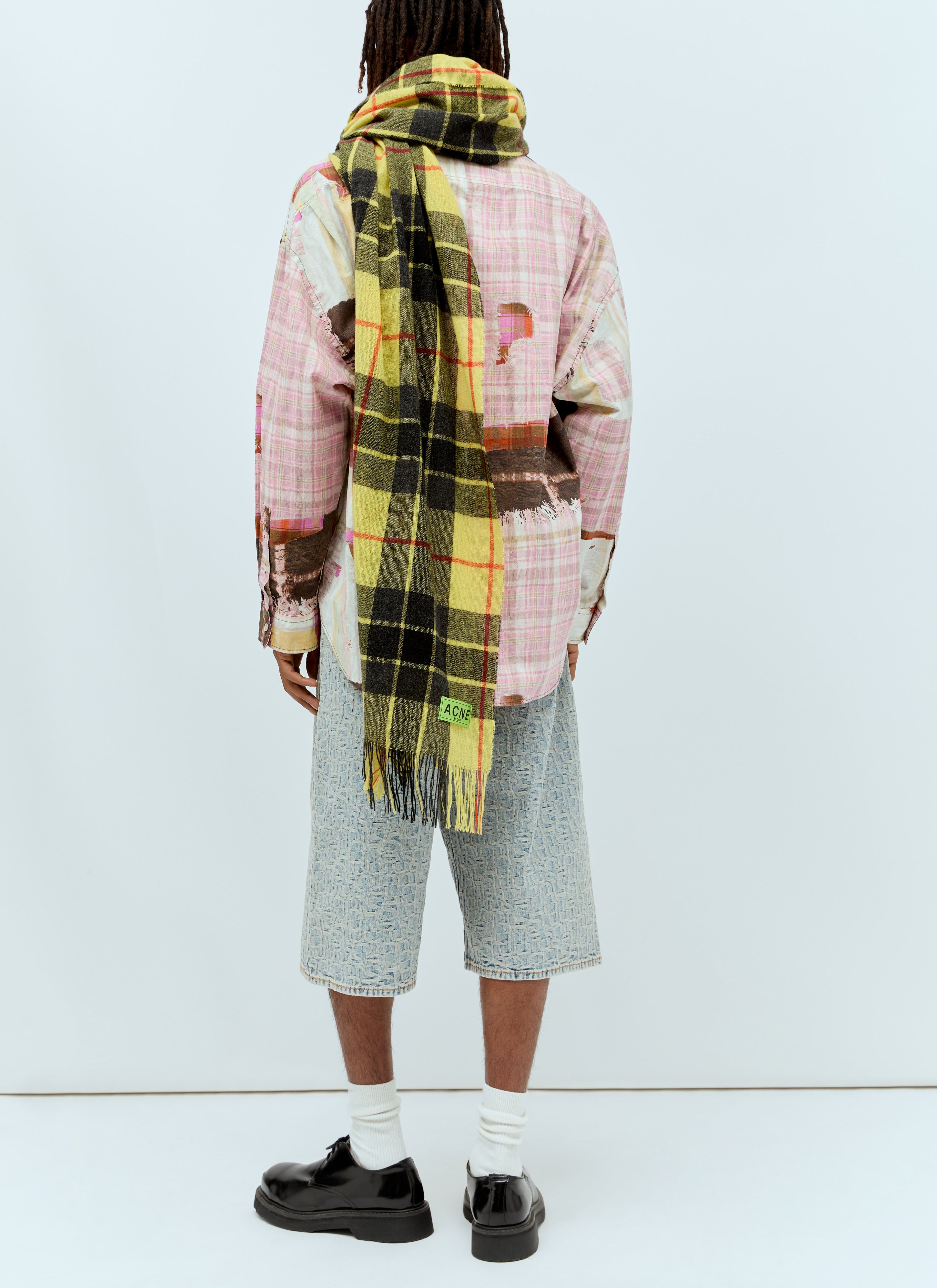 Acne Studios Men Check Fringe Scarf