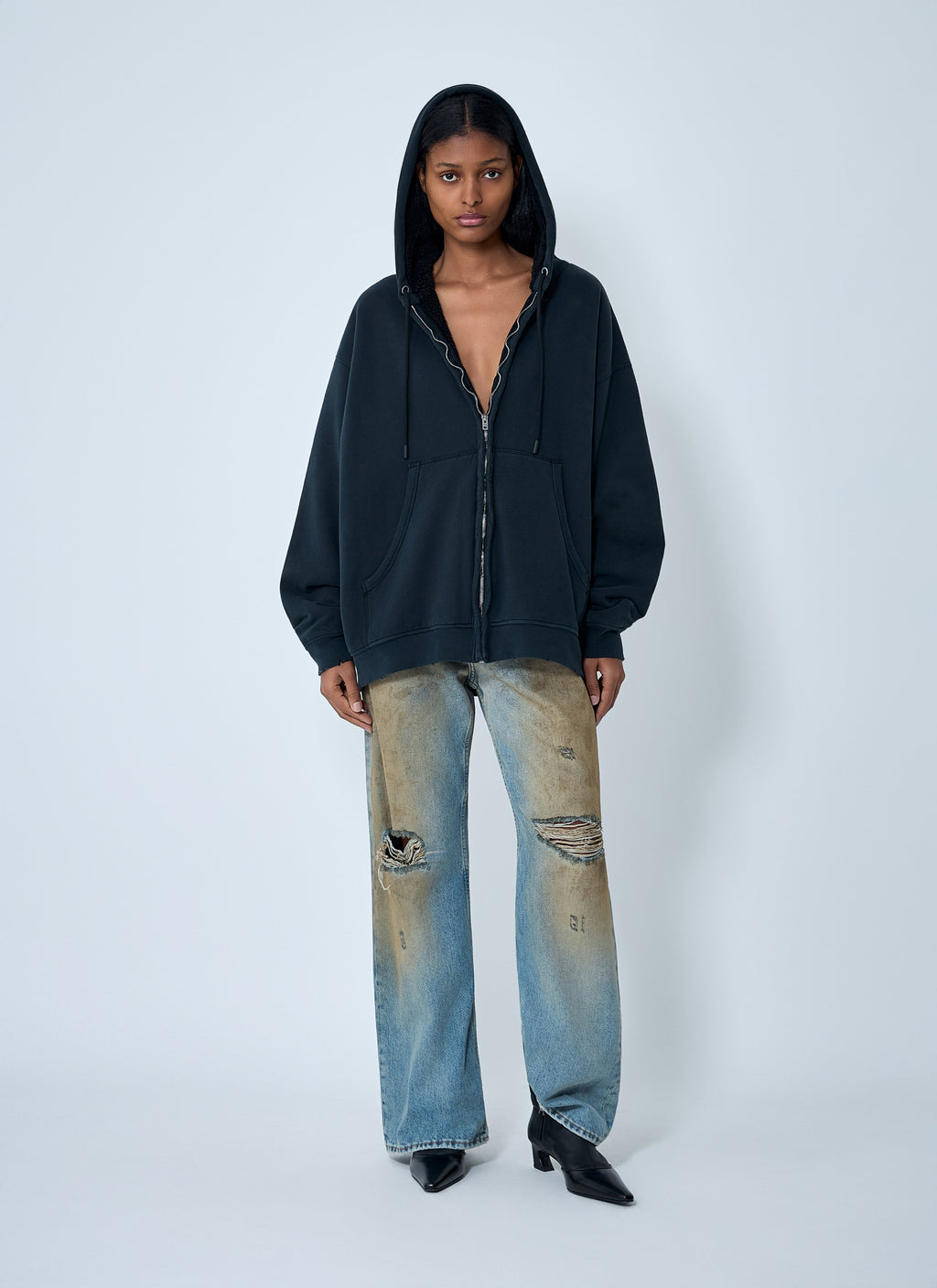Acne Studios Women Zip-Up Hooded Sweatshirt