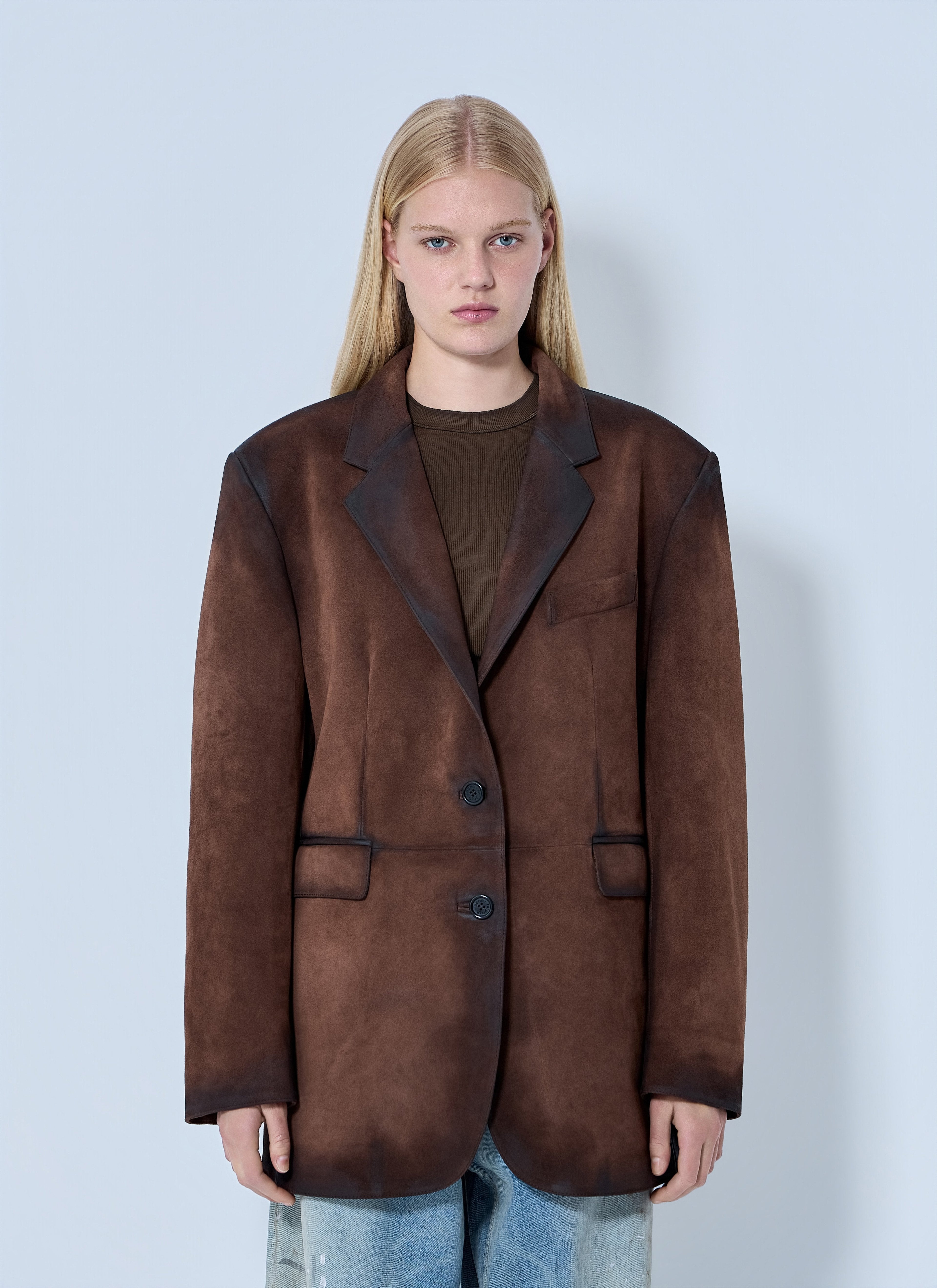 Acne Studios Women Distressed Suede Blazer