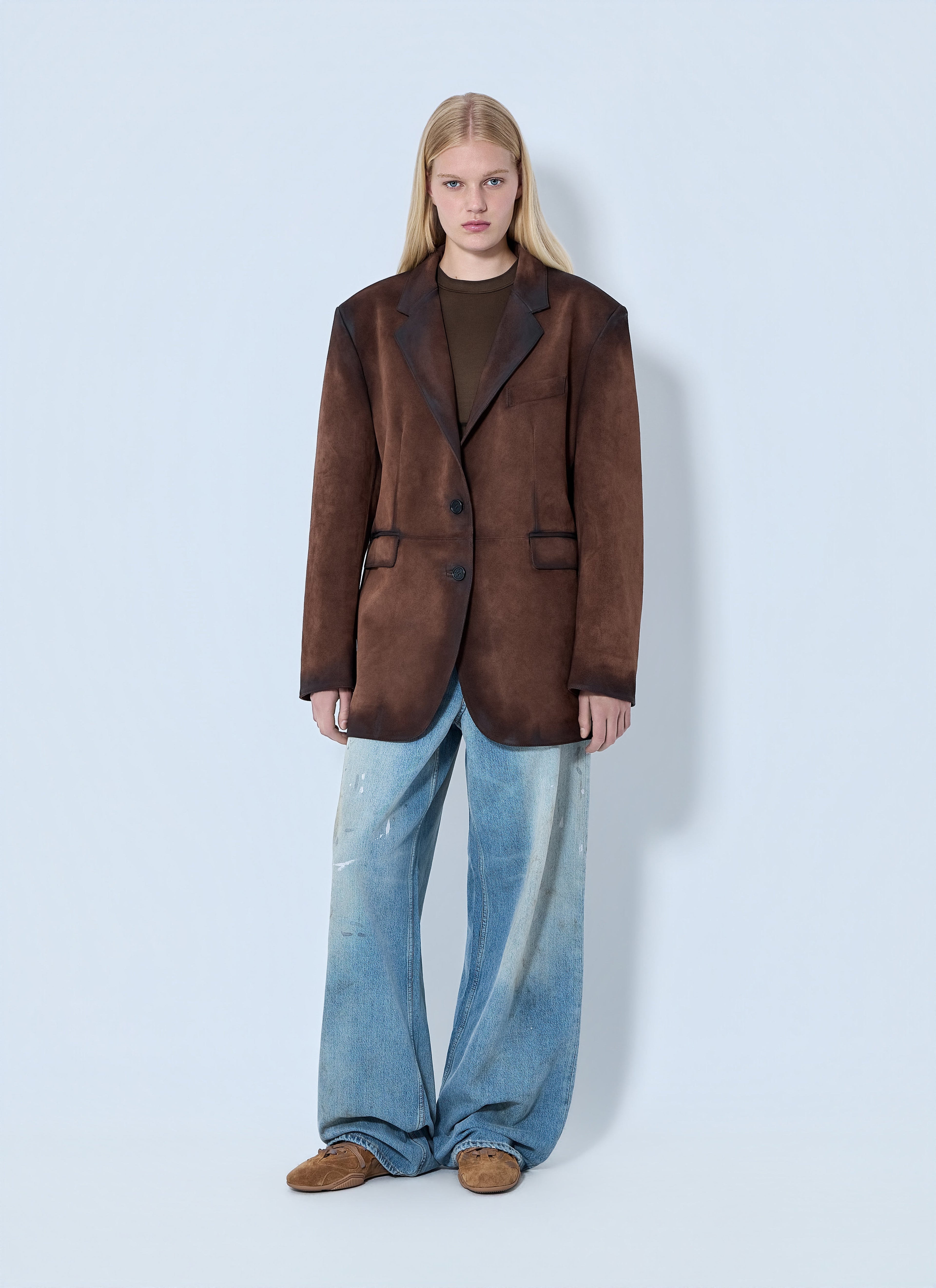 Acne Studios Women Distressed Suede Blazer