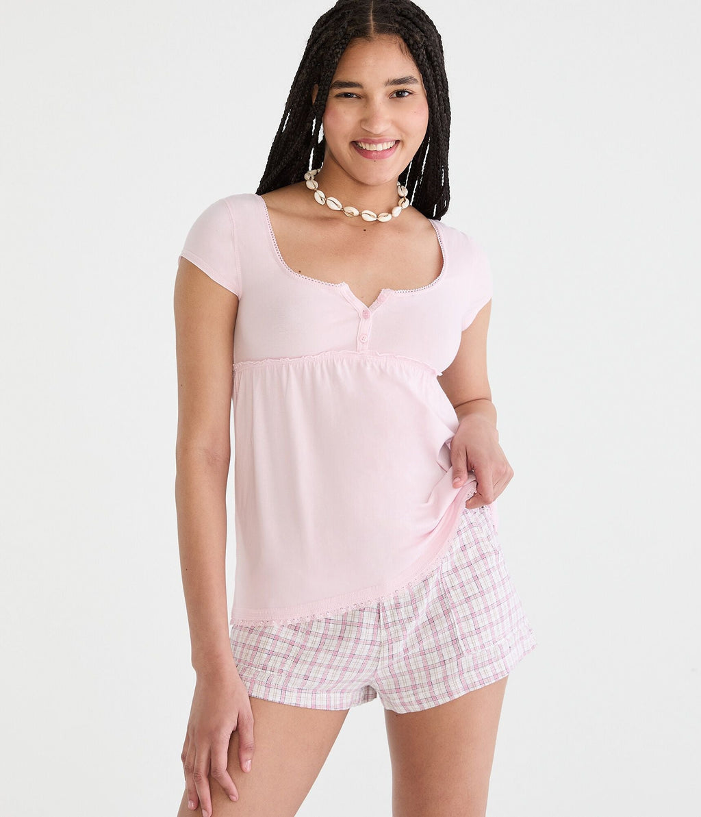 Aeropostale Seriously Soft Y2k Babydoll Henley
