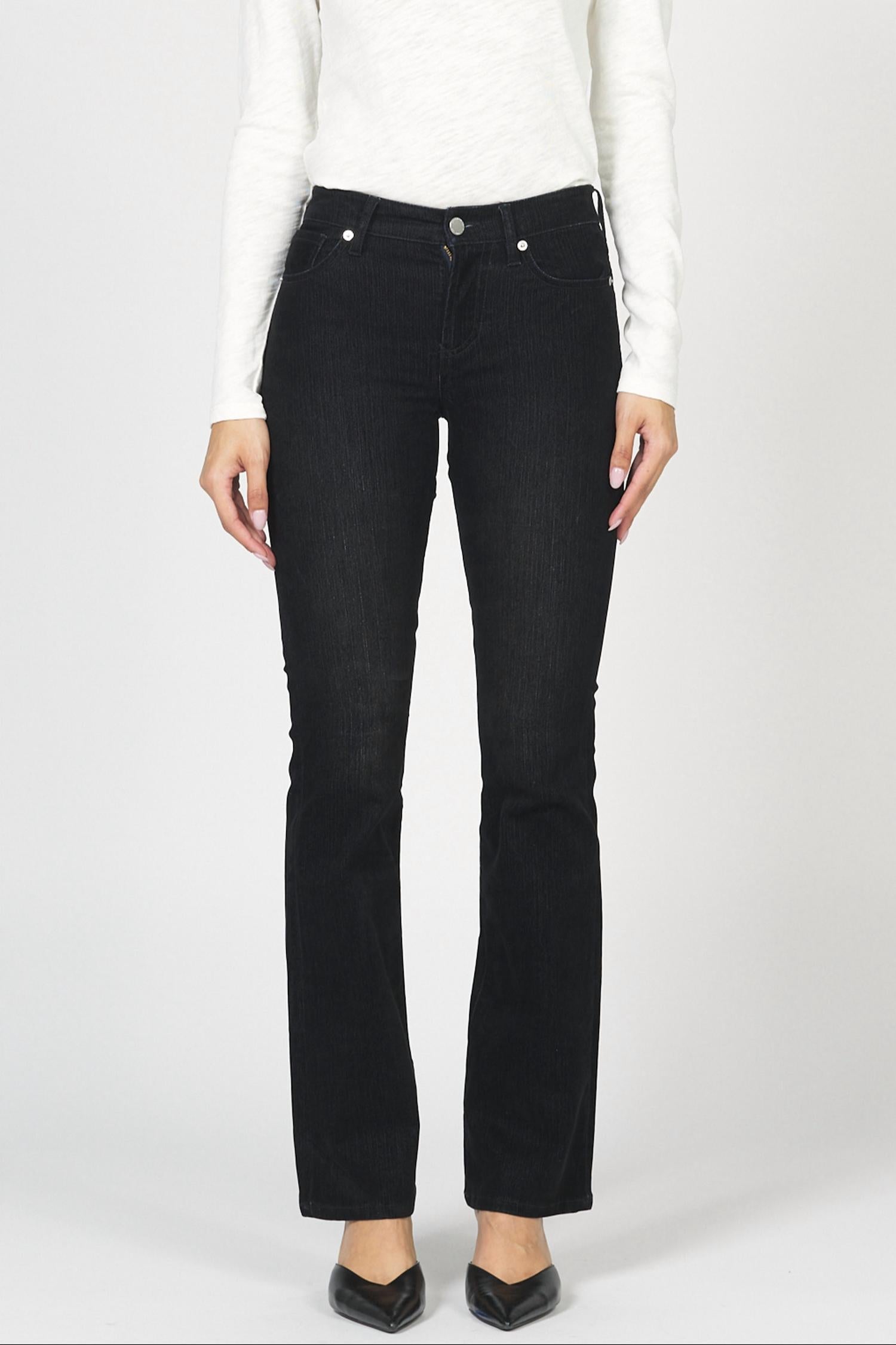 Jaxtyn Suede Bootcut Jean In Black