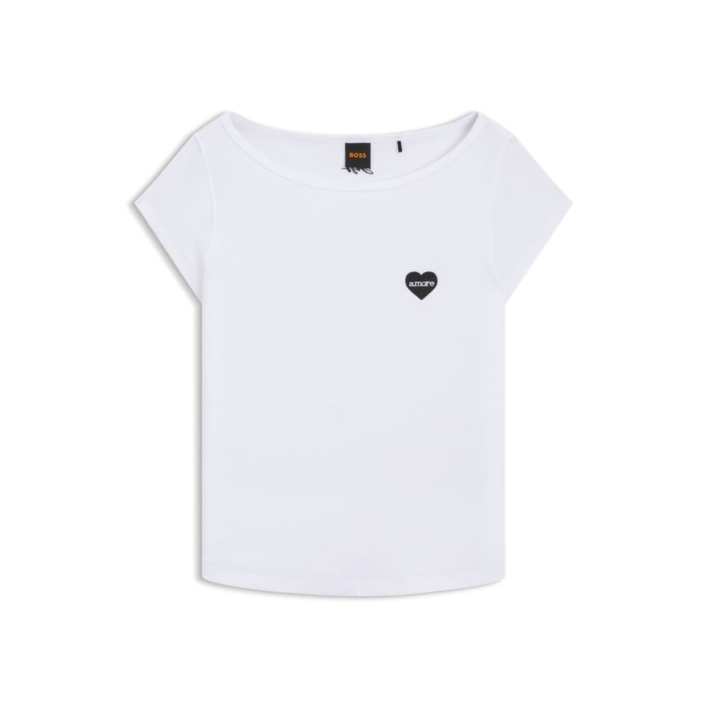 Stretch-cotton slim-fit T-shirt with artwork